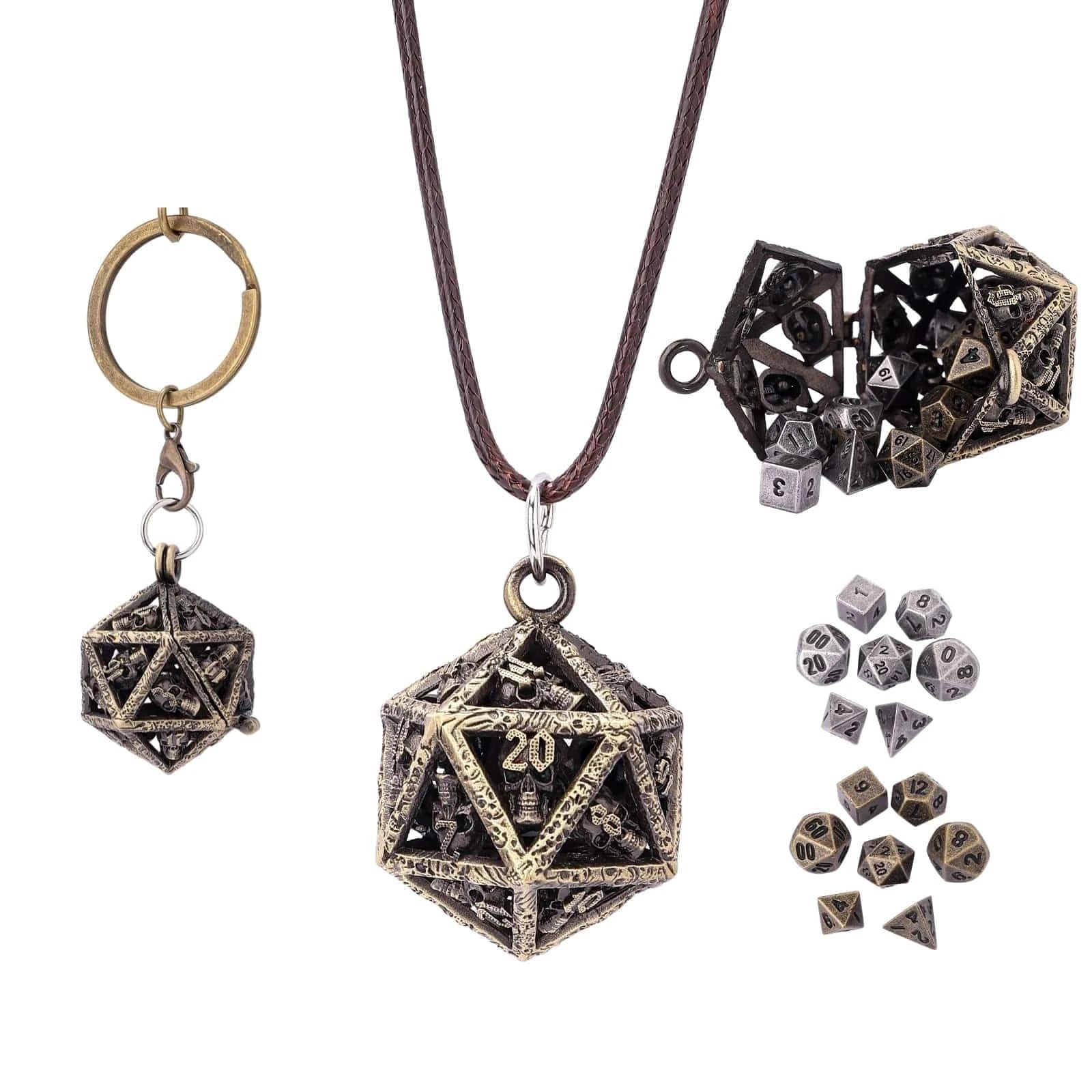 Hymgho Premium Gaming Accessories Hymgho: Grimskull's D20 Locket Gift Set - Ancient Gold HY00342 HY00342