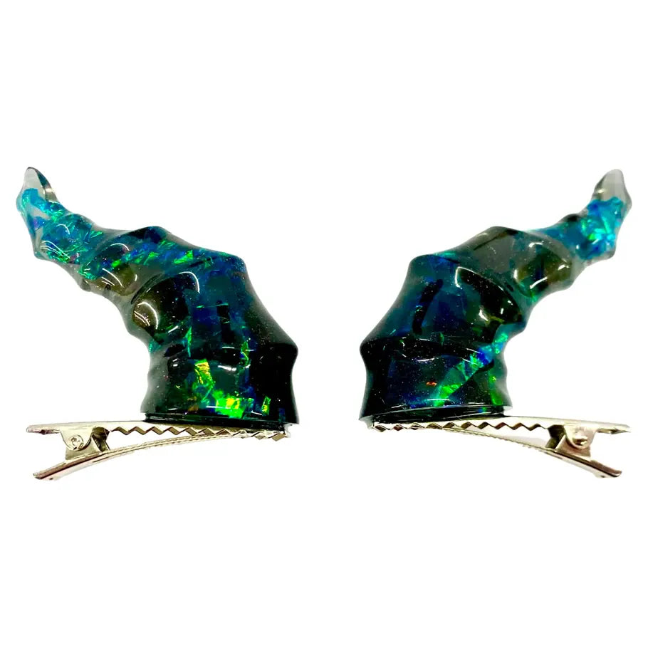 Hymgho Premium Gaming Apparel Draconic Adornments Hair Clips: Black 658215205743 HYO0600