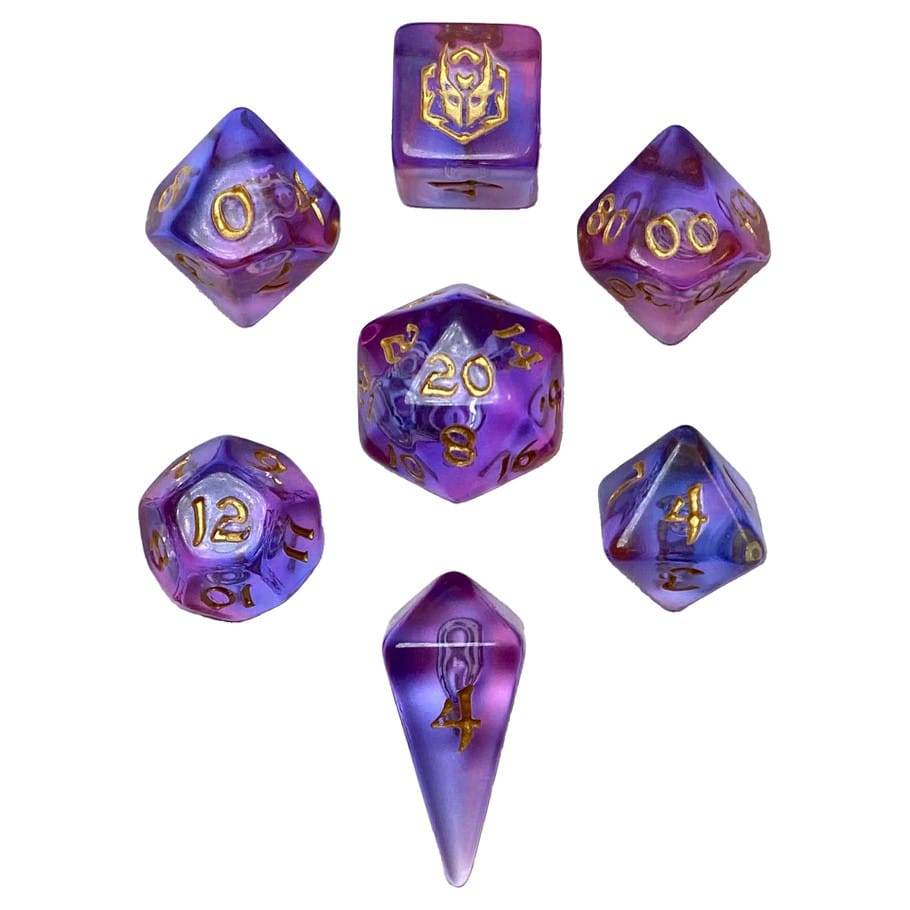 Hymgho Premium Gaming Dice 7-Set Mini Polymer: Unicorn Tears HY02036 HYO2036