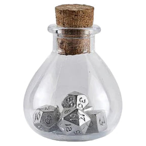 Hymgho Premium Gaming Dice 7-Set Unseelie (Potion Bottle) Mini Metal: Silver HY00405 HYO0405