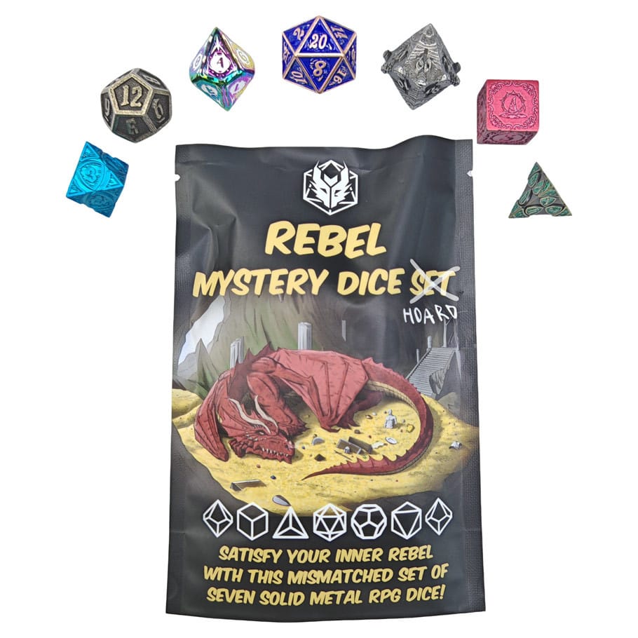 Hymgho Premium Gaming Dice > Other Dice 7-Set Rebel Mystery Dice Hoard (Non-Matching Solid Metal) HY00210 HYO0210