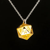 Hymgho Premium Gaming Dice > Other Dice Dice Necklace: Solid Metal Gold D20 BRN009 BRN009