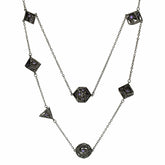 Hymgho Premium Gaming Dice > Other Dice Dragon's Eye 7-Die Necklace: Gunmetal with Purple Gems HYJ006 HYJ006