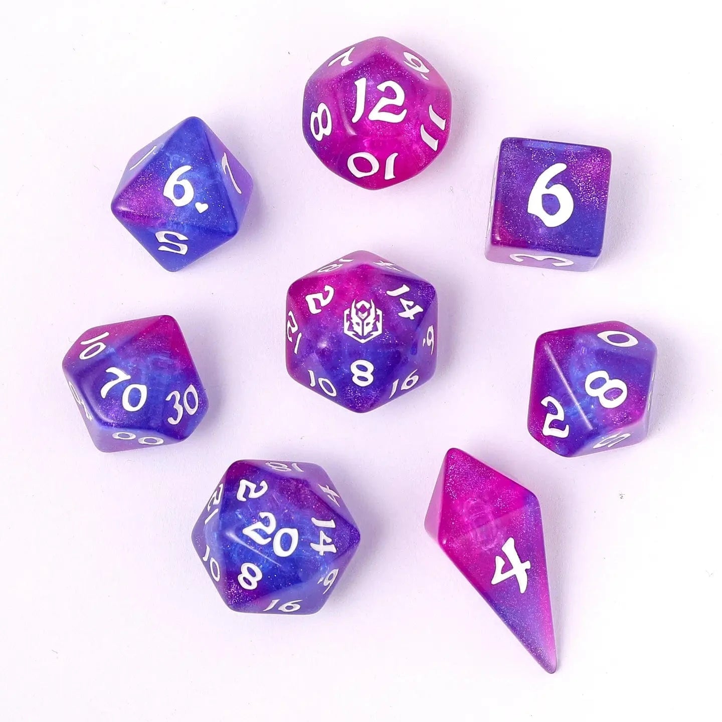 Hymgho Premium Gaming Dice > Other Dice Wyrmforged Rollers - Rounded Edge 8 Piece Polyhedral Dice Set - Fairy Farts HY02008 HY02008