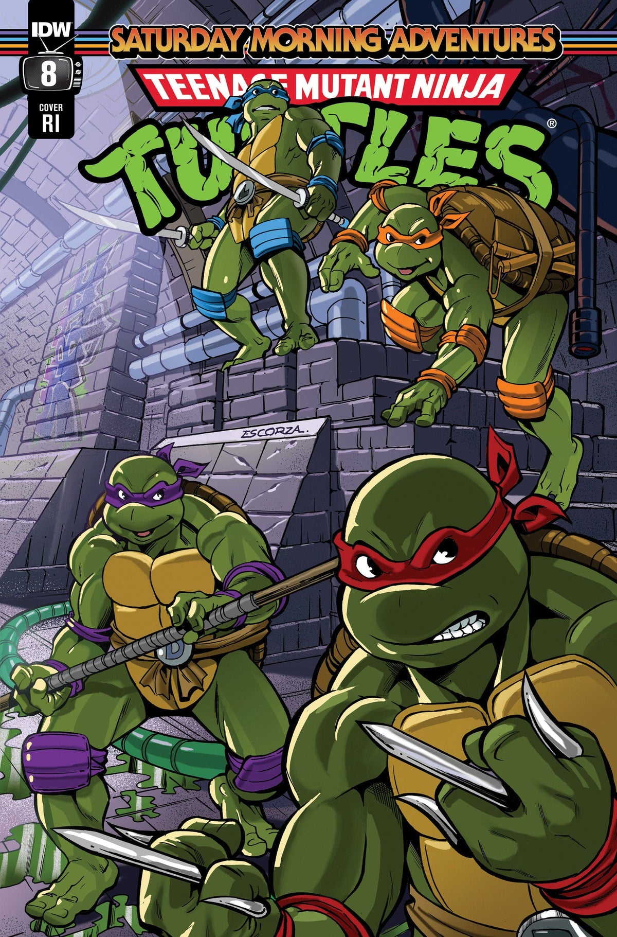 TMNT SATURDAY MORNING ADV 2023 #8 CVR D 1:25 ESCORZAS FA