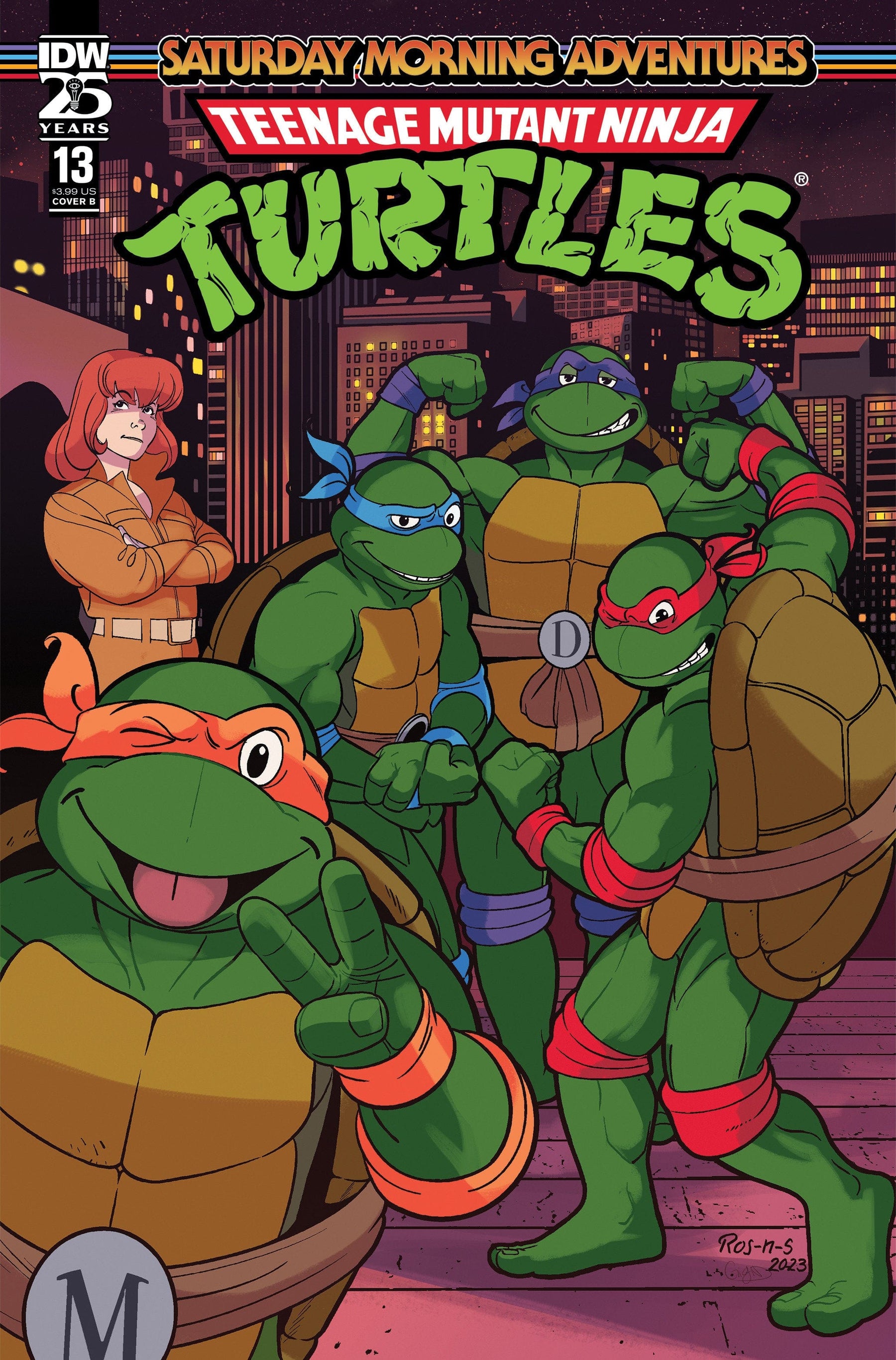 TMNT SATURDAY MORNING ADV 2023 #13 CVR B ROSANAS [Signed by Sarah Myer]