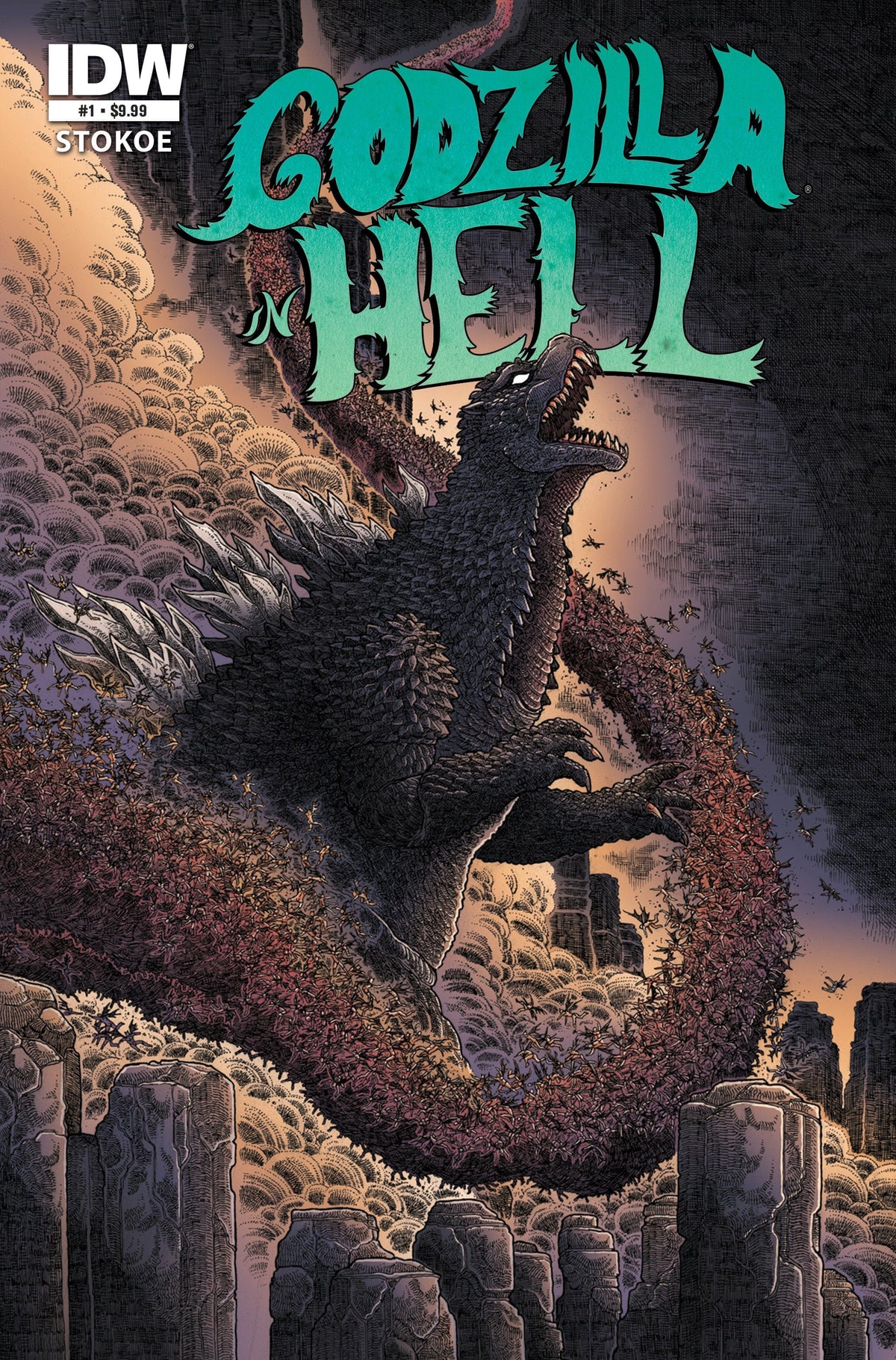 IDW Publishing Comic Books Godzilla 70th Anniversary Foil Classics: Godzilla in Hell #1 Cover A (Stokoe) 82771403451600111 PRH-82771403451600111