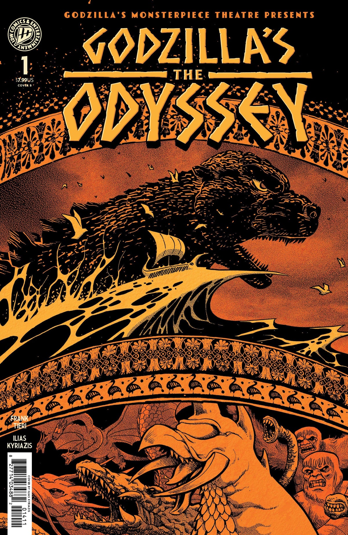 IDW Publishing Comic Books Godzilla‚Äôs Monsterpiece Theatre Presents: Godzilla‚Äôs The Odyssey Variant B (Kyriazis) 82771403535300121 PRH-82771403535300121