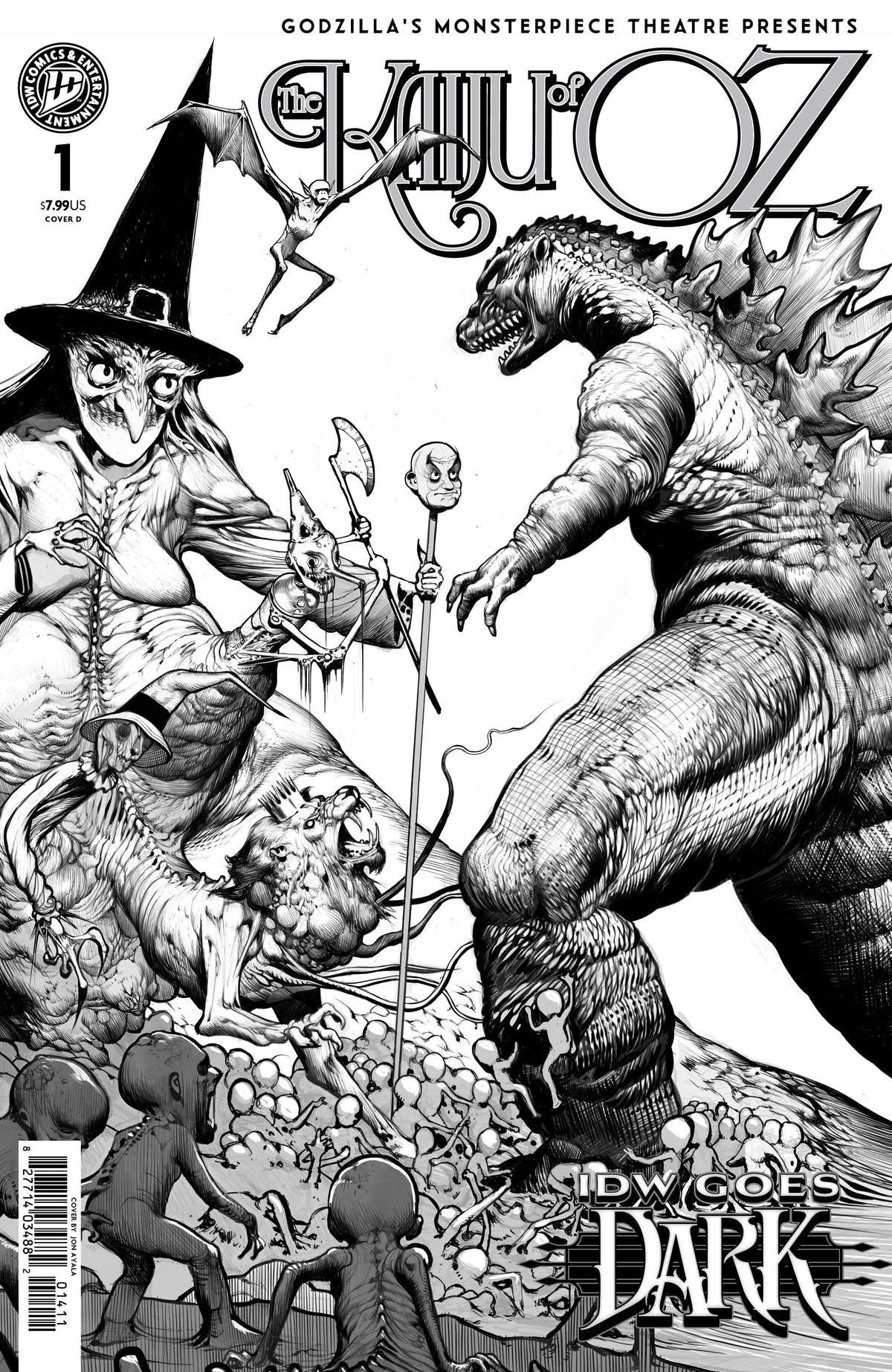 IDW Publishing Comic Books Godzillas Monsterpiece Theatre Presents: The Kaiju of Oz Variant D (Ayala IDW Goes Dark Variant) (Release Date: 10/07/2026) 82771403587200141 PRH-82771403587200141