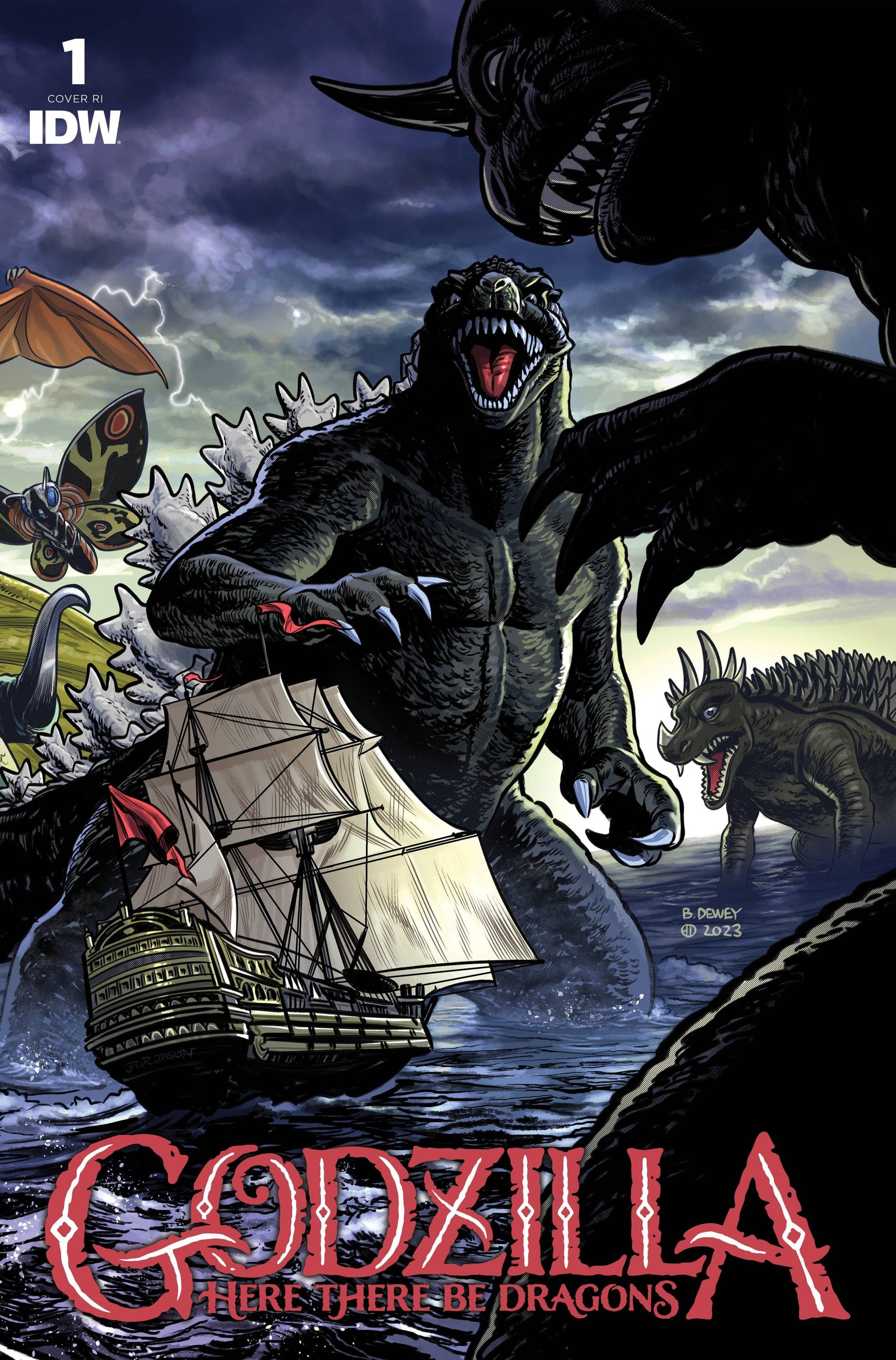 GODZILLA HERE THERE BE DRAGONS #1 CVR D 1:25 INCV VAR DEWEY