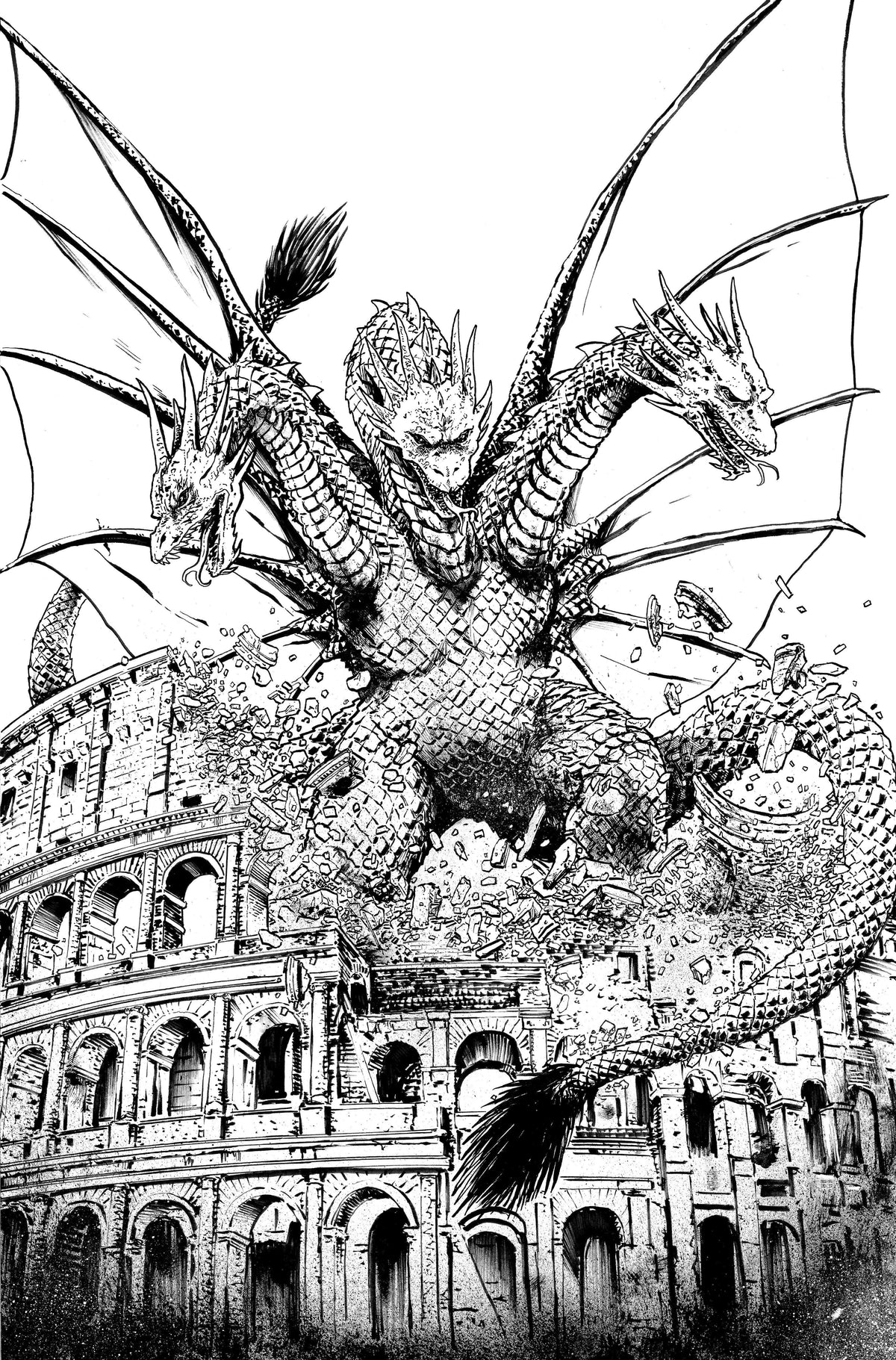 IDW Publishing Comic Books > Incentives Godzilla: Here There Be Dragons II--Sons of Giants #5 Variant RI 1:10 INCV (Smith B&W  Full Art) 82771403305200531 PRH-82771403305200531