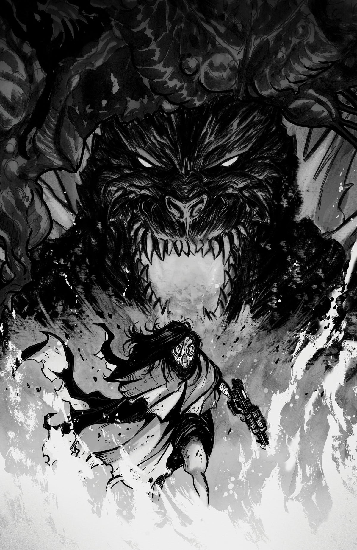 IDW Publishing Comic Books > Incentives Godzilla: Revenge of the Deadzone [Kai-Sei Era] #2 1:10 INCV Variant RI (Tunica B&W Full Art) (Release Date: 11/25/2026) 82771403598800231 PRH-82771403598800231