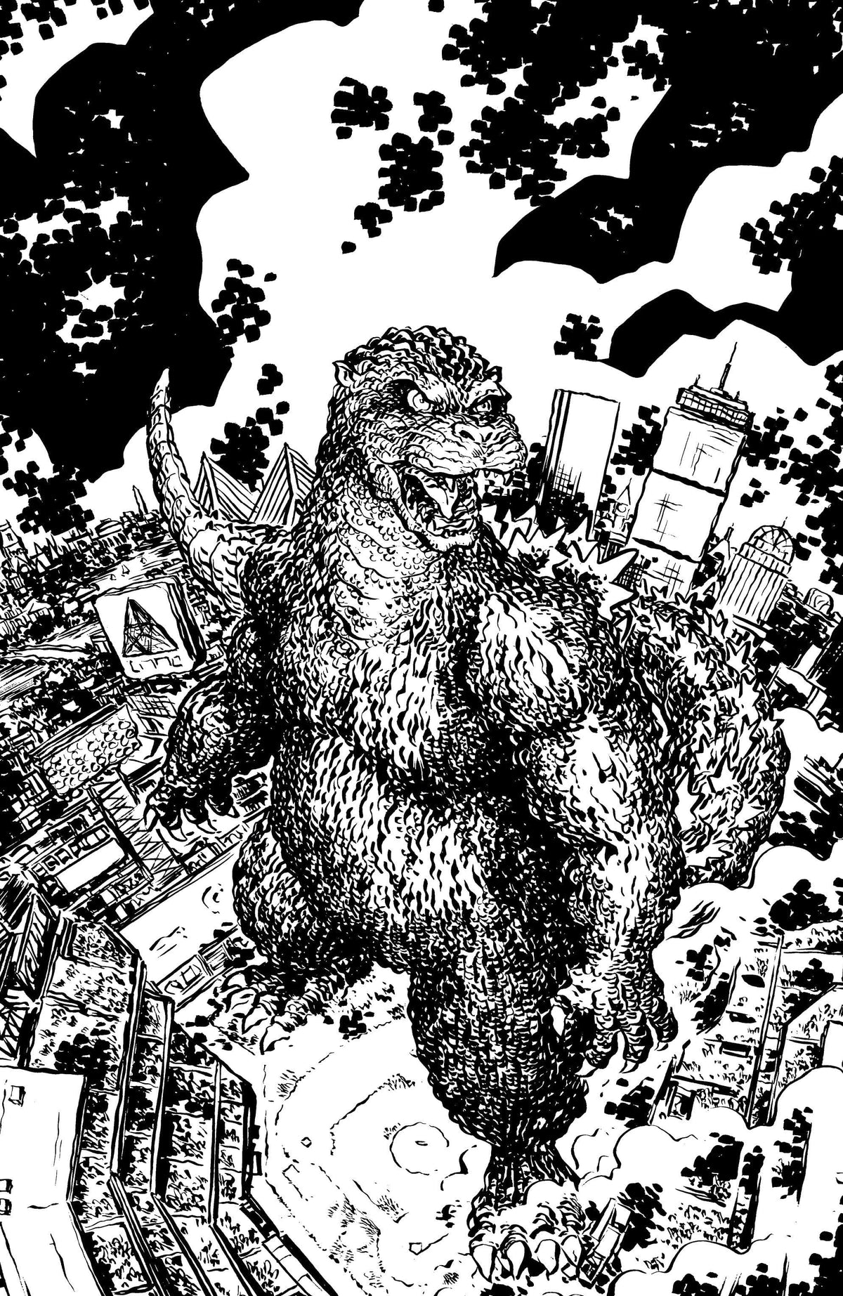 IDW Publishing Comic Books > Incentives Godzilla Vs. America: Boston 1:25 INCV Variant (Lonergan B&W Full Art) 82771403440000131 PRH-82771403440000131
