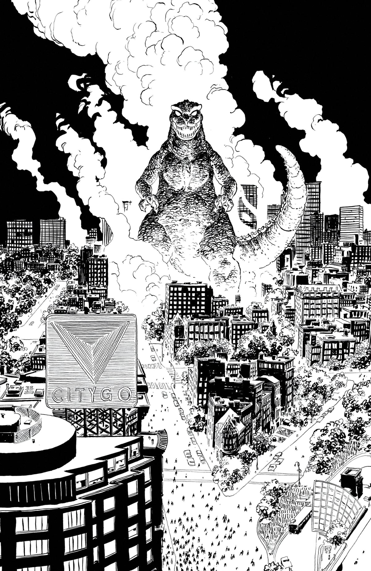 IDW Publishing Comic Books > Incentives Godzilla Vs. America: Boston 1:50 INCV Variant (Sherman B&W Full Art) 82771403440000141 PRH-82771403440000141
