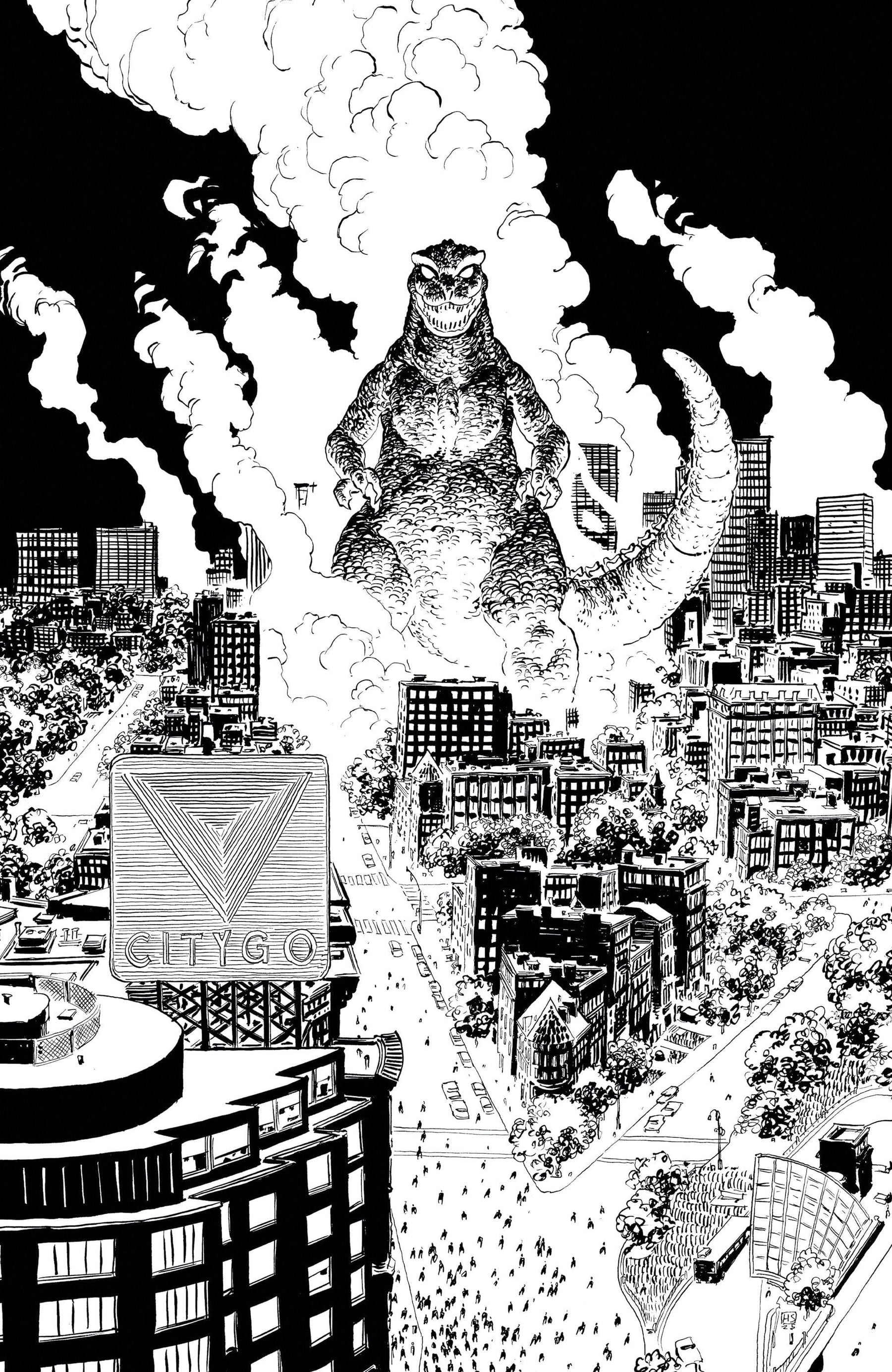 IDW Publishing Comic Books > Incentives Godzilla Vs. America: Boston 1:50 INCV Variant (Sherman B&W Full Art) 82771403440000141 PRH-82771403440000141