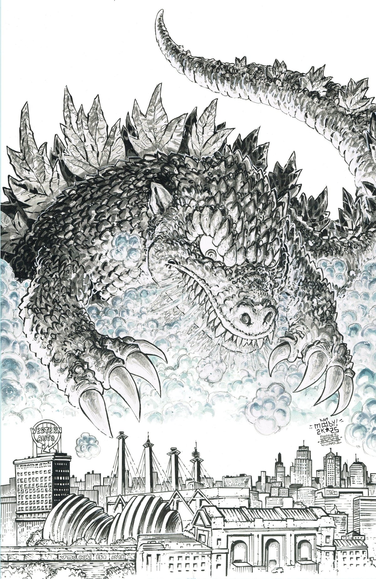 IDW Publishing Comic Books > Incentives Godzilla Vs. America: Kansas City 1:50 INCV Variant (Moody & Williams II B&W Full Art) 82771403466000141 PRH-82771403466000141