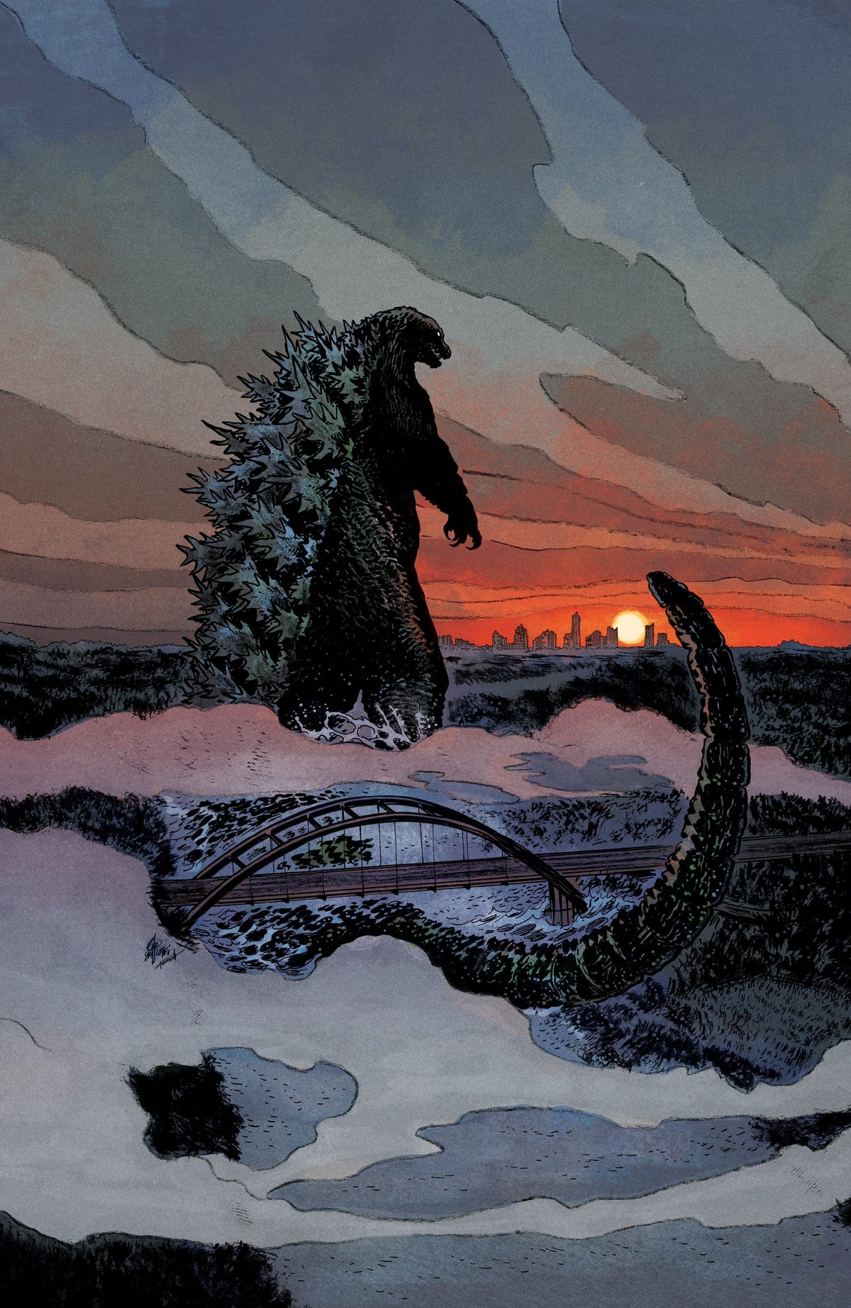 IDW Publishing Comic Books > Incentives Godzilla Vs. America: Texas 1:25 INCV Variant RI (Lotfi Full Art) 82771403527800131 PRH-82771403527800131