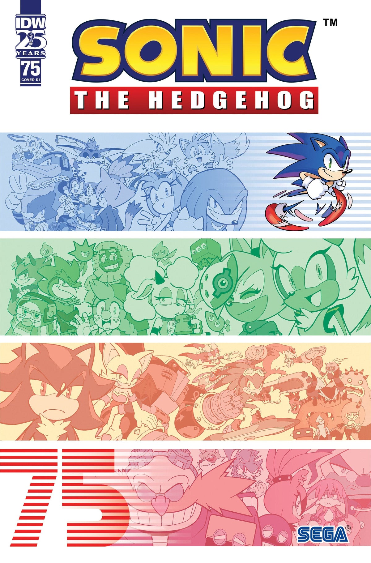 IDW Publishing Comic Books > Incentives Sonic the Hedgehog #75 Variant RI 1:25 INCV (Yardley) 82771401521807551 PRH-82771401521807551