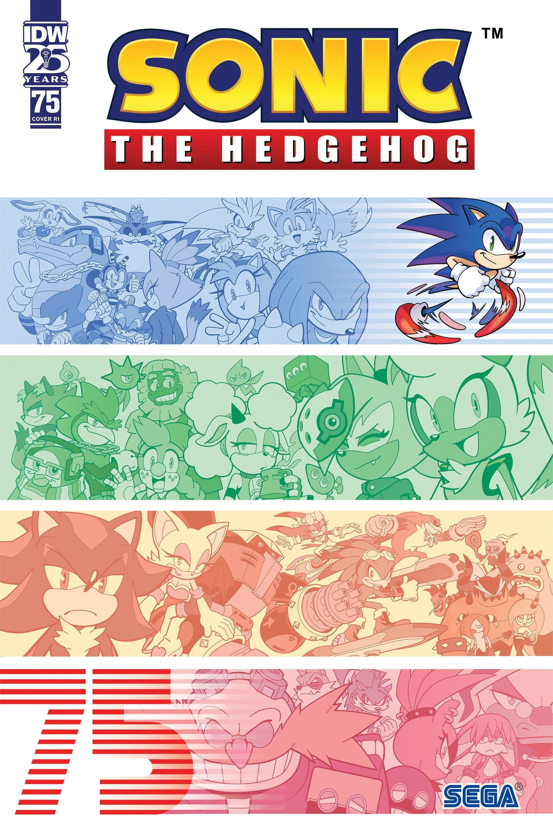 Sonic the Hedgehog #75 Variant RI 1:25 INCV (Yardley)