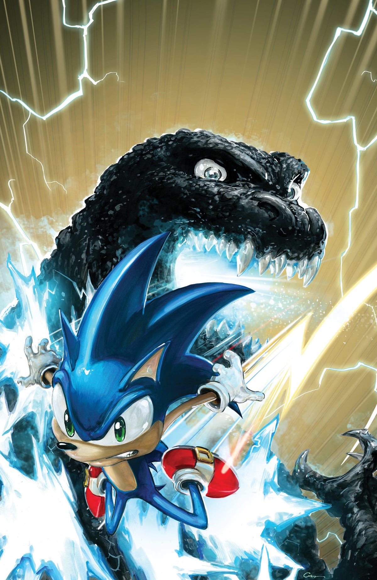 IDW Publishing Comic Books > Incentives Sonic the Hedgehog x Godzilla #1 1:100 INCV Varian RI (Crain Full Art) 82771403548300191 PRH-82771403548300191