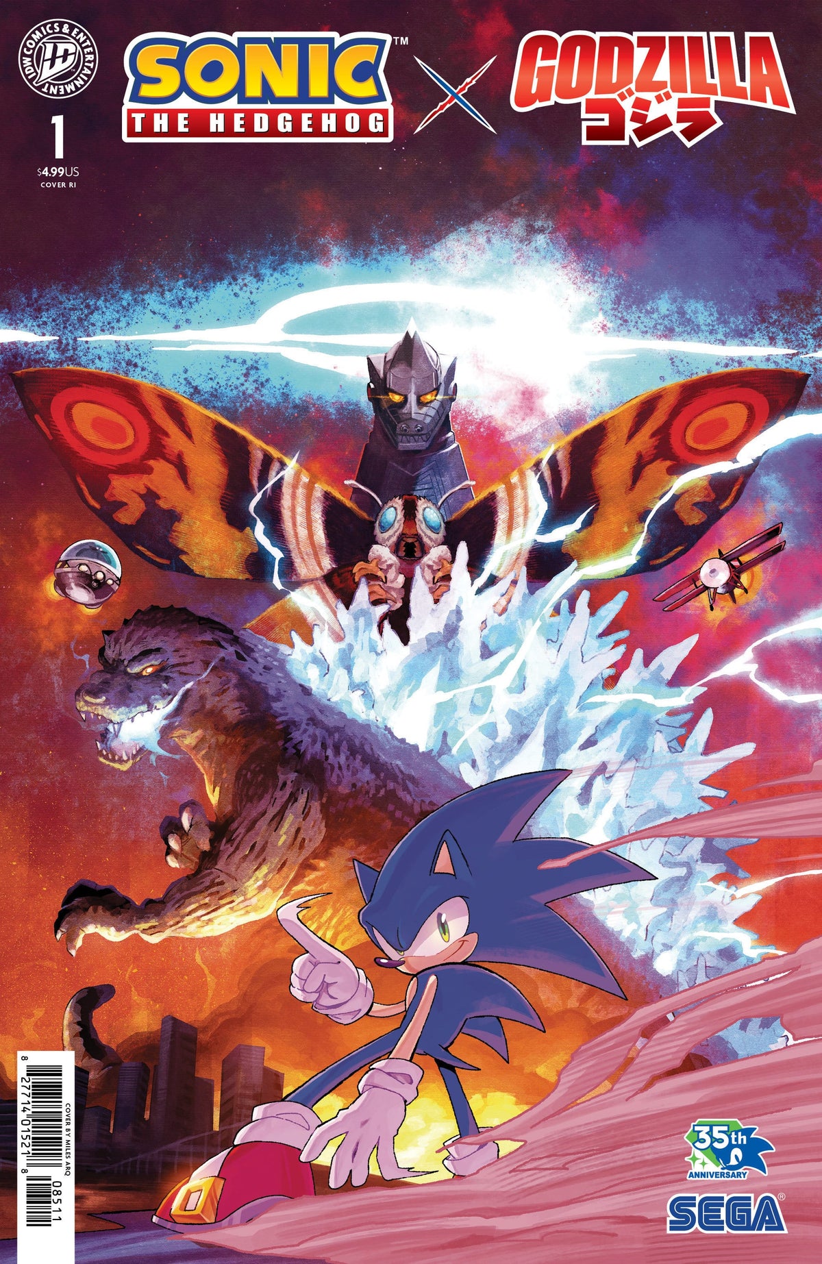 IDW Publishing Comic Books > Incentives Sonic the Hedgehog x Godzilla #1 1:50 INCV Varian RI (Arq) 82771403548300171 PRH-82771403548300171
