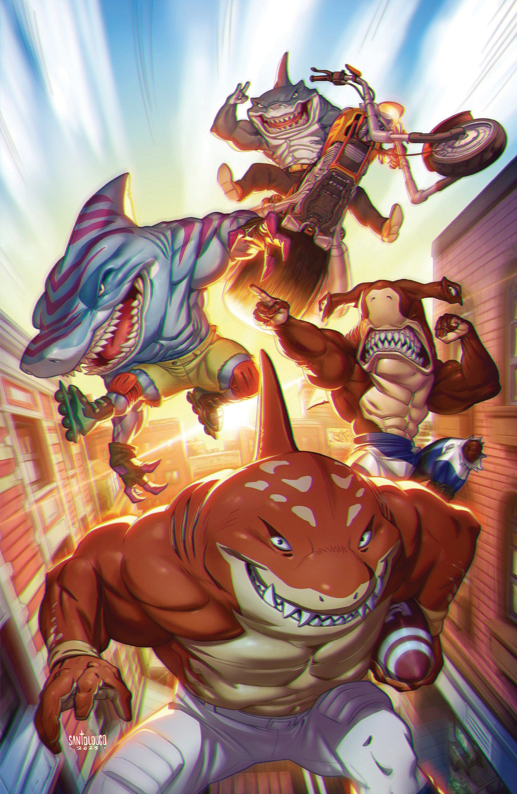 Street Sharks #2 1:25 INCV Variant (Santolouco Full Art)