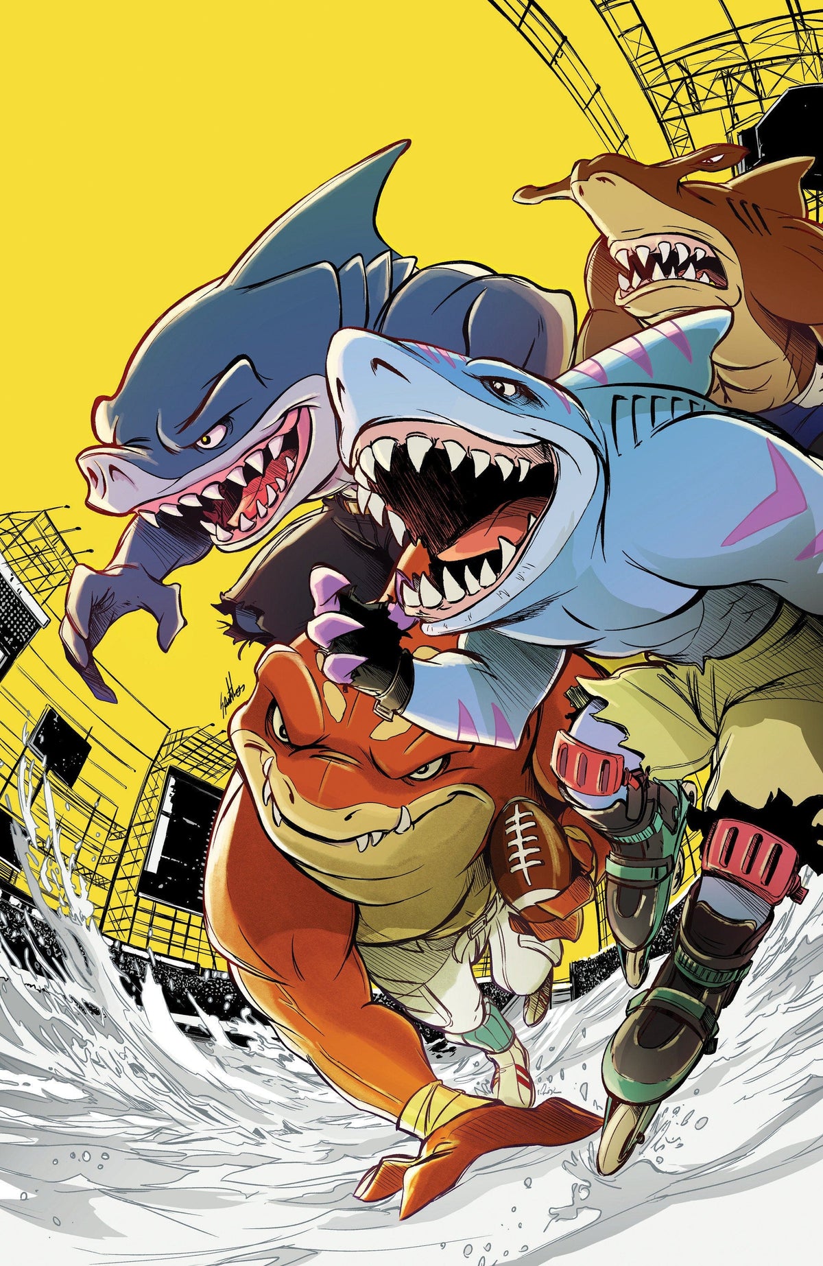 IDW Publishing Comic Books > Incentives Street Sharks #3 1:25 INCV Variant (Santtos Full Art) 82771403460800351 PRH-82771403460800351
