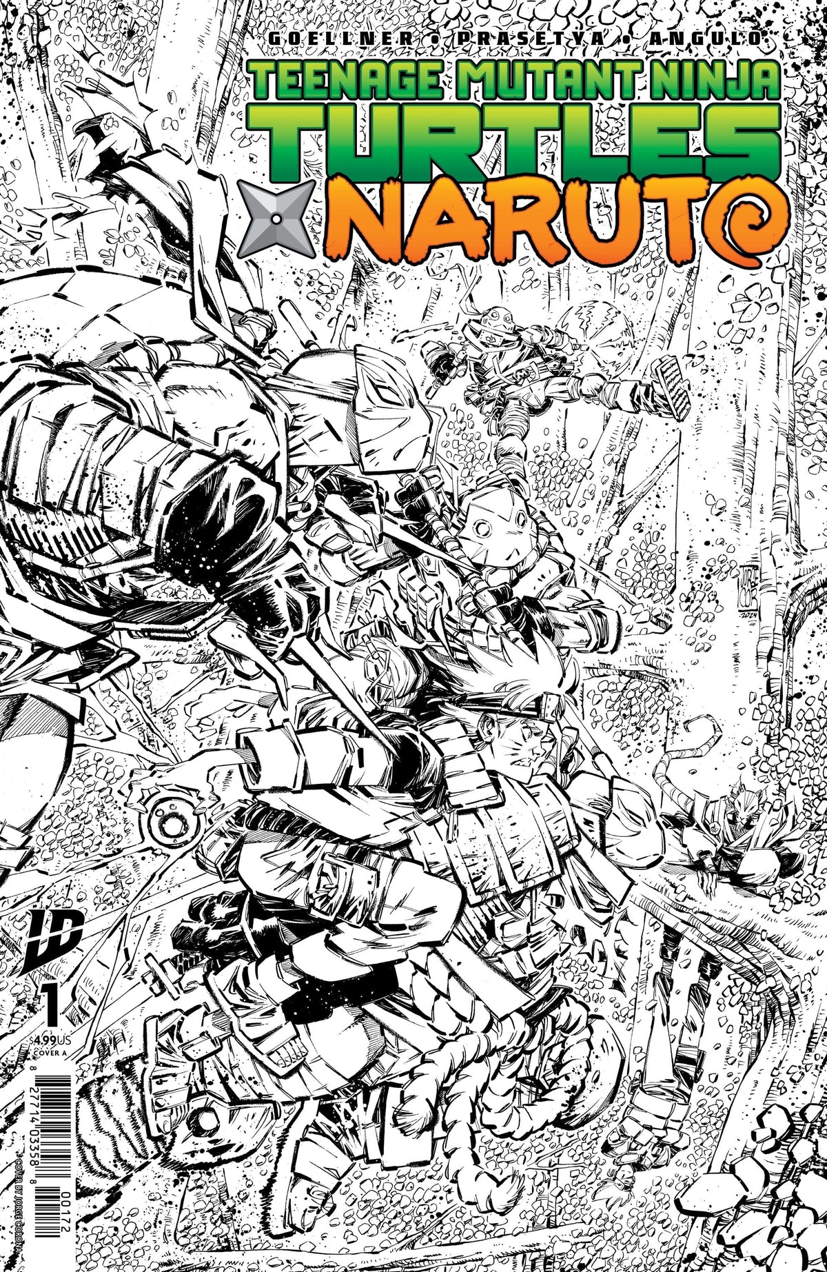 IDW Publishing Comic Books > Incentives Teenage Mutant Ninja Turtles x Naruto #1 1:10 INCV Variant RI (Corona B&W) 2nd Ptg 82771403358800172 PRH-82771403358800172