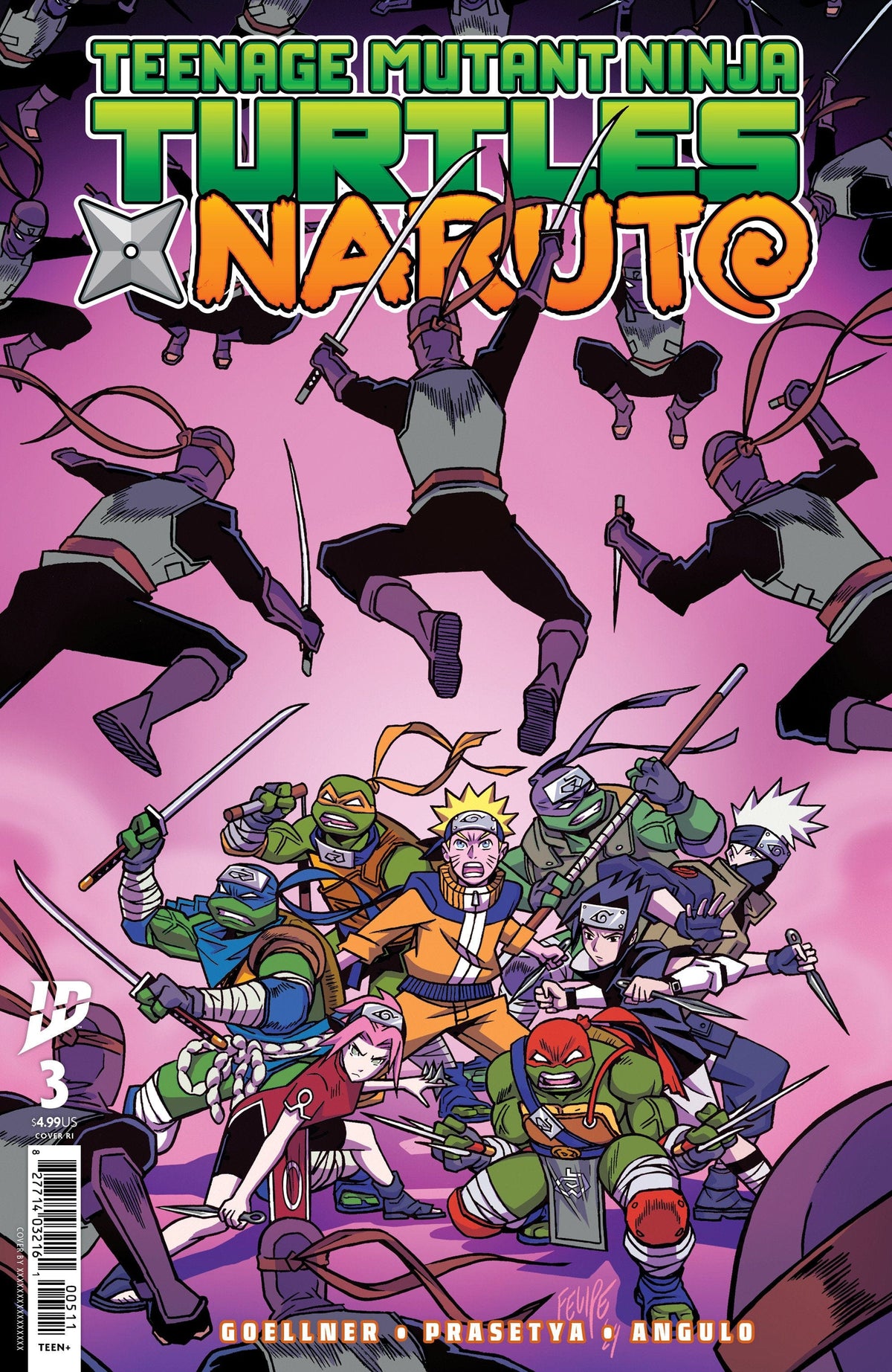 IDW Publishing Comic Books > Incentives Teenage Mutant Ninja Turtles x Naruto #3 Variant RI 1:25 INCV (Smith) 82771403358800351 PRH-82771403358800351