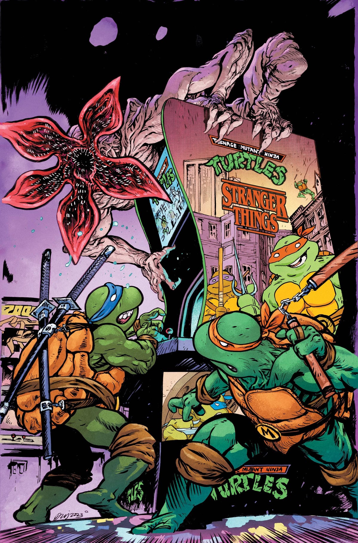 Idw Publishing Comic Books > Incentives TMNT X STRANGER THINGS #1 CVR H 1:250 INCV JOHNSON '82771403176800181 MAY231445