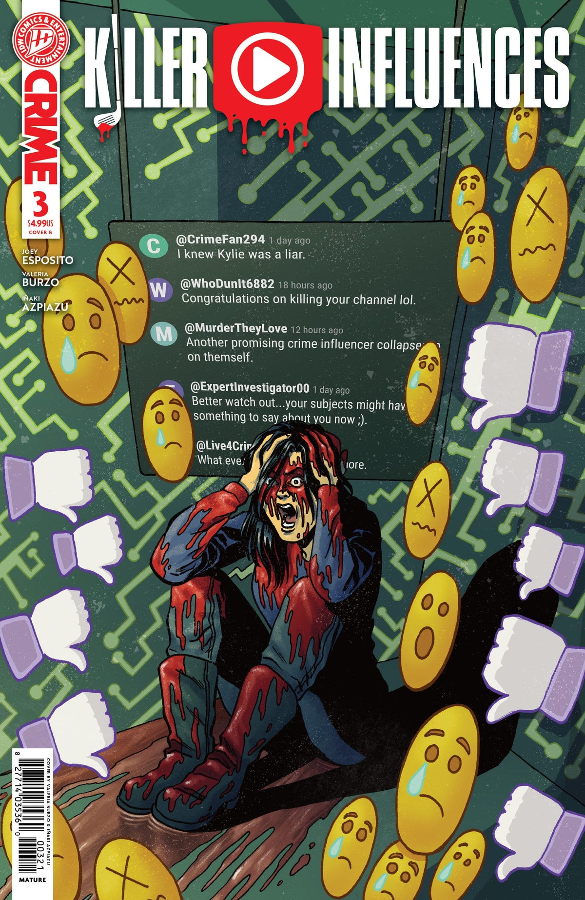 IDW Publishing Comic Books Killer Influences #3 Variant B (Burzo) (Release Date: 09/16/2026) 82771403536000321 PRH-82771403536000321