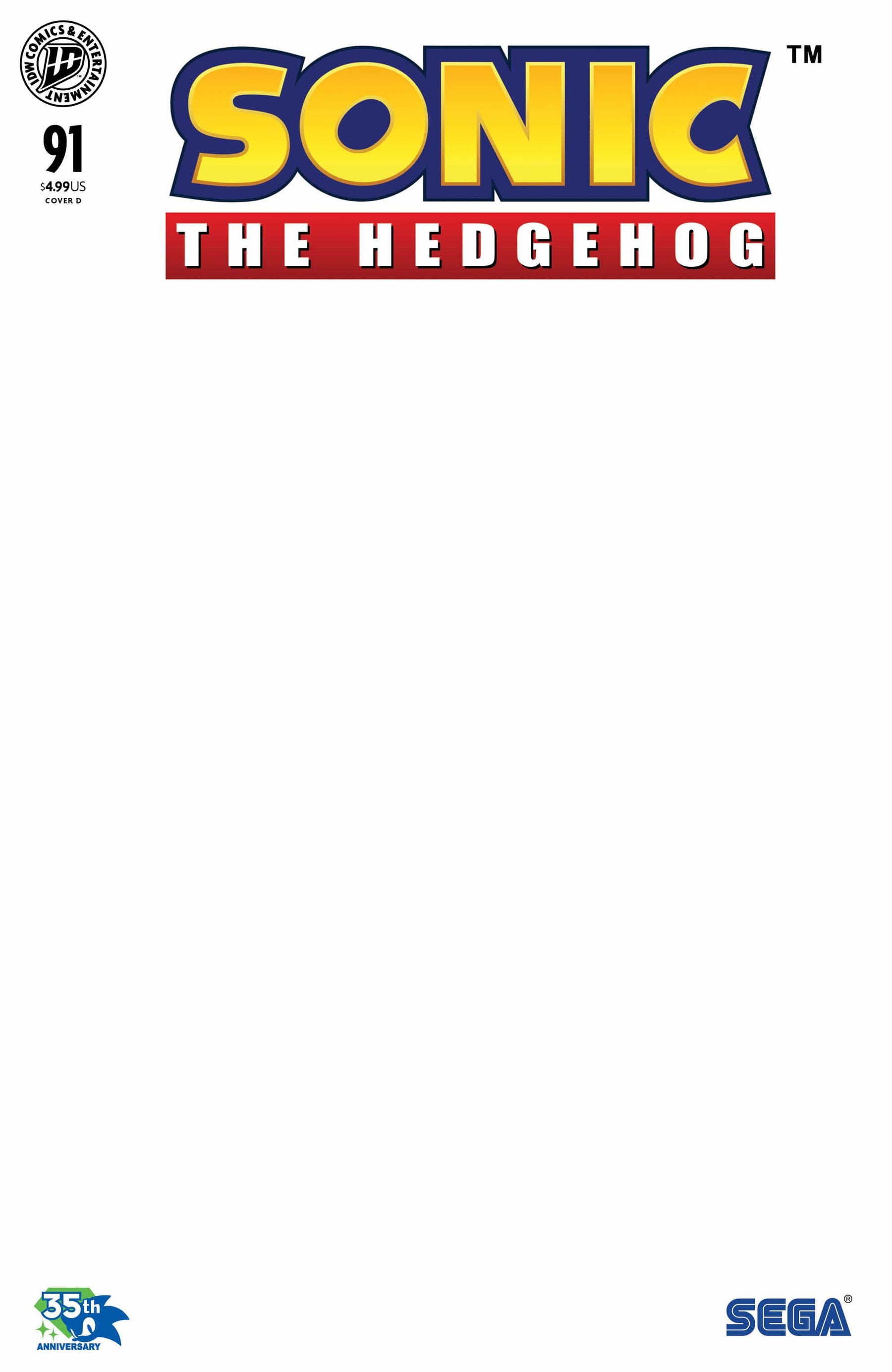 Sonic the Hedgehog #91 Variant D (Sketch Variant) (Release Date: 10/28/2026)