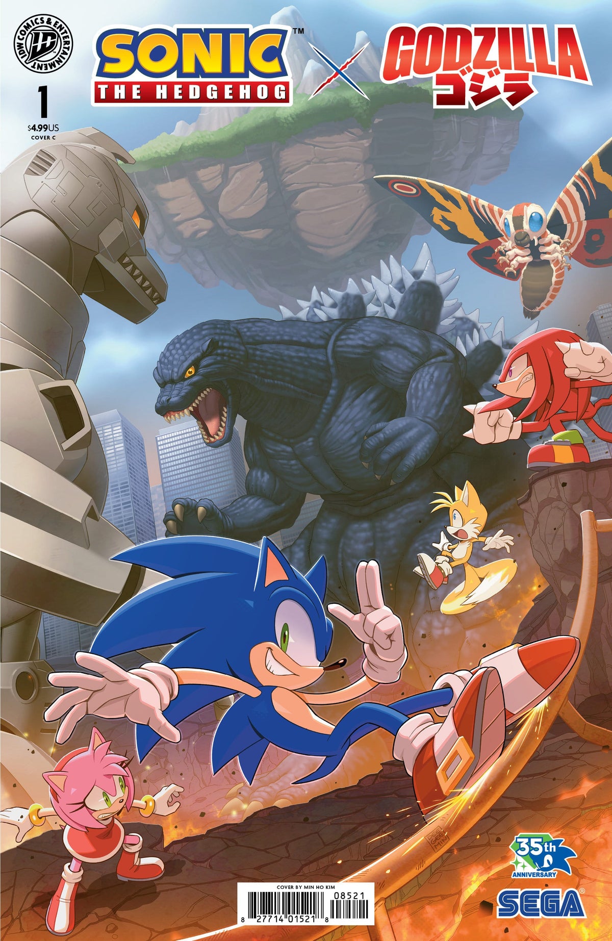 IDW Publishing Comic Books Sonic the Hedgehog x Godzilla #1 Variant C (Kim) 82771403548300131 PRH-82771403548300131