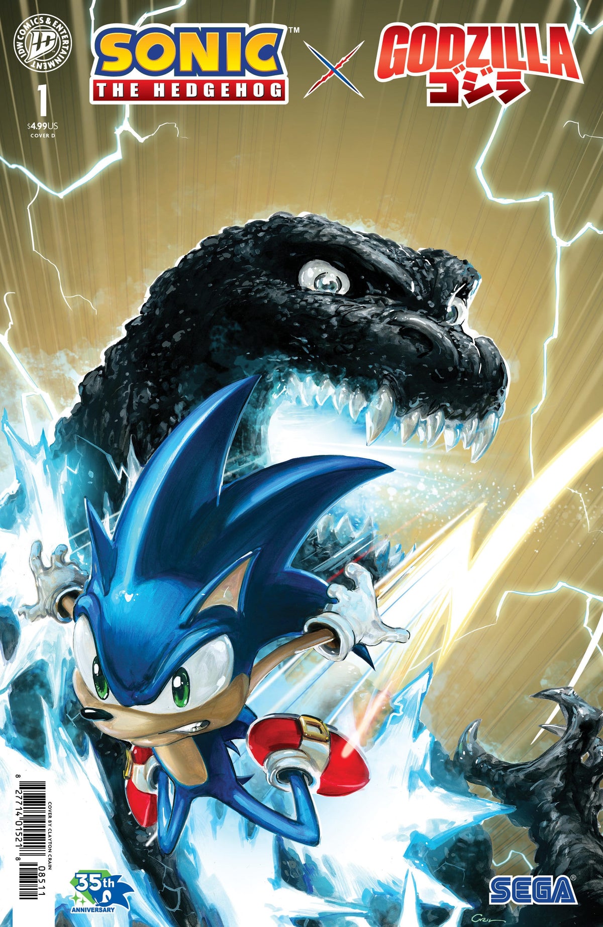 IDW Publishing Comic Books Sonic the Hedgehog x Godzilla #1 Variant D (Crain) 82771403548300141 PRH-82771403548300141