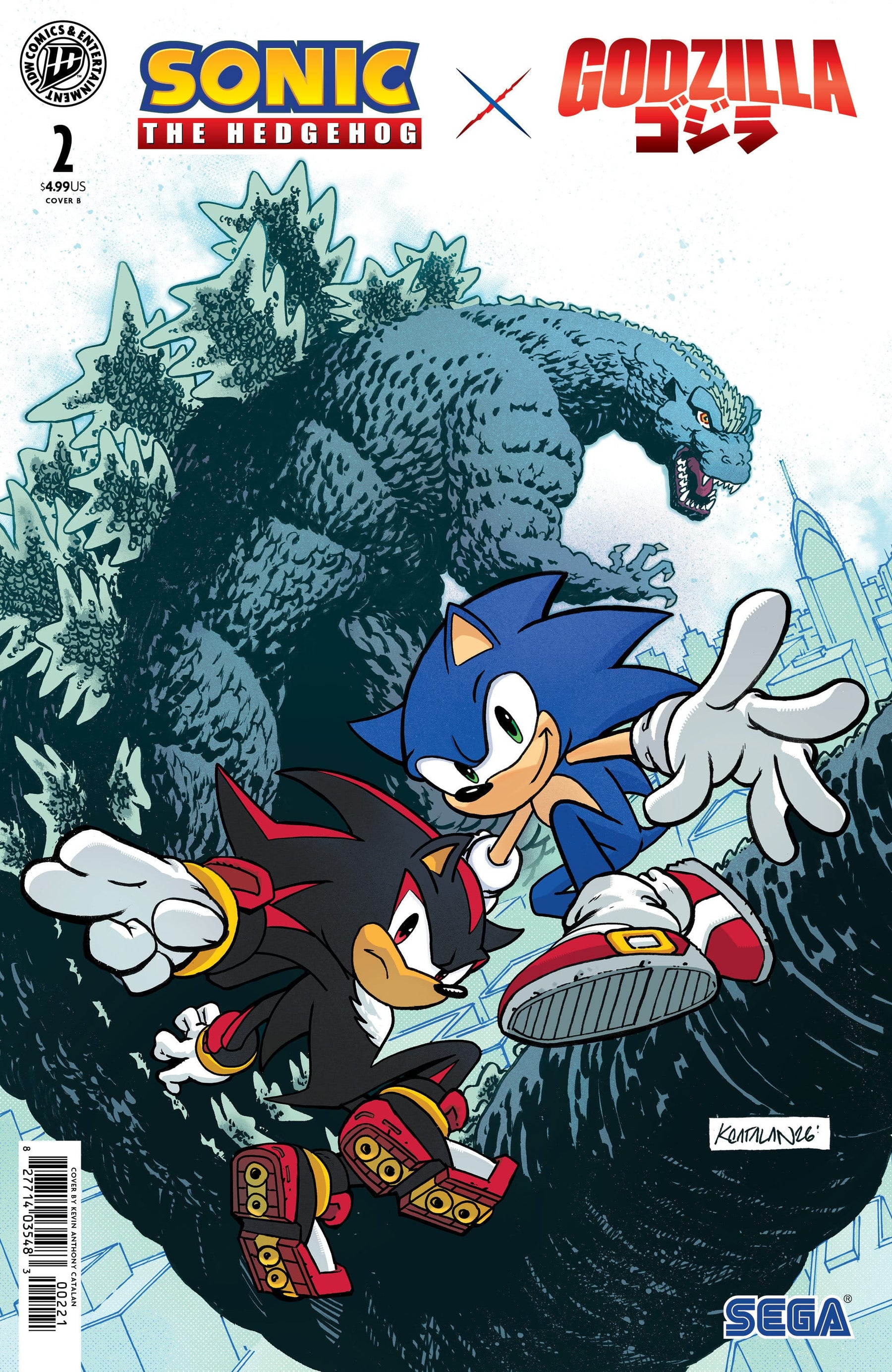 Sonic the Hedgehog x Godzilla #2 Variant B (Catalan) (Release Date: 09/02/2026)