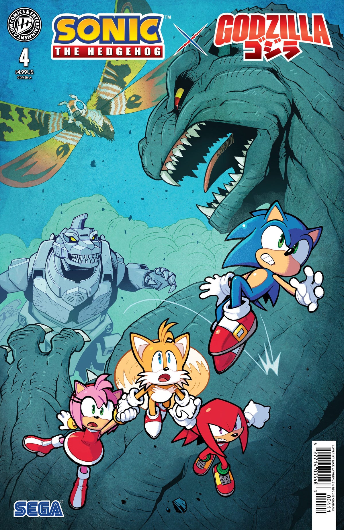 IDW Publishing Comic Books Sonic the Hedgehog x Godzilla #4 Cover A (Lawrence) (Release Date: 11/11/2026) 82771403548300411 PRH-82771403548300411