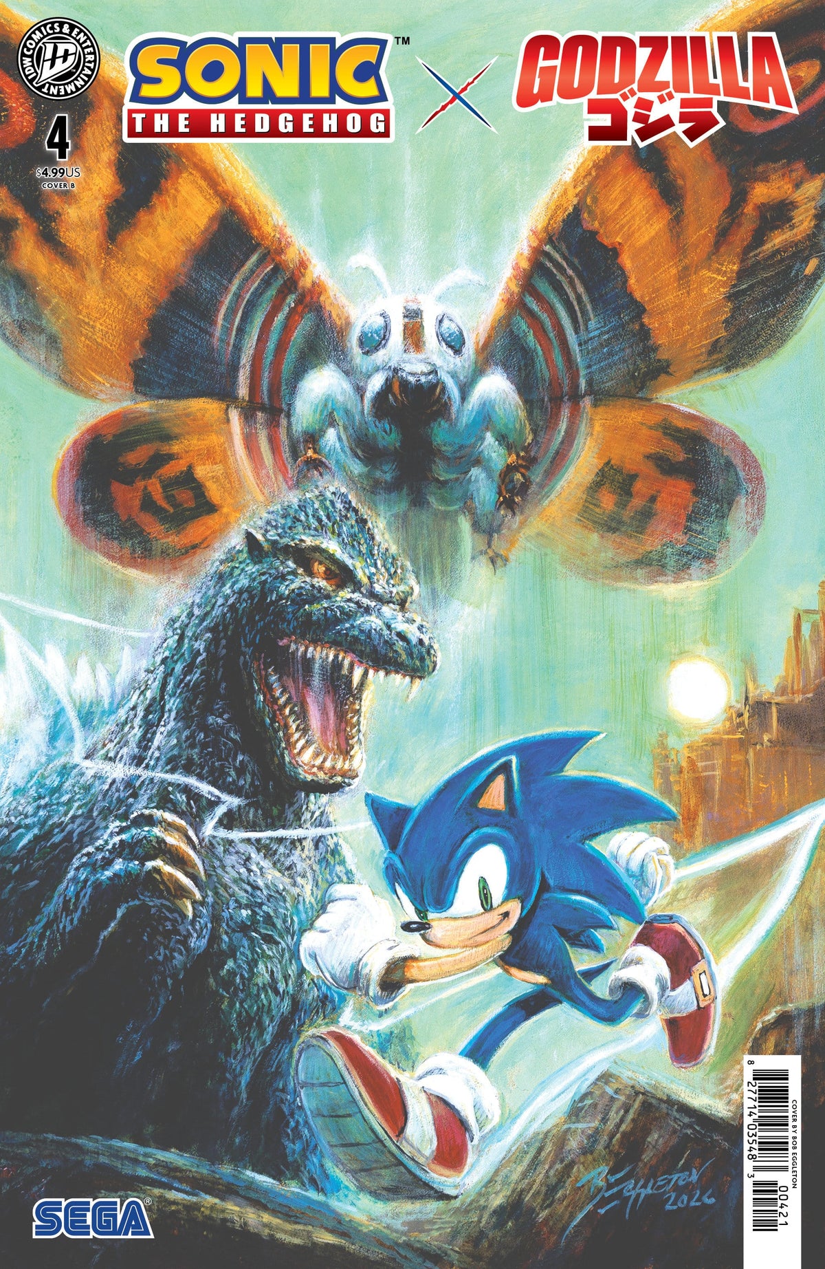 IDW Publishing Comic Books Sonic the Hedgehog x Godzilla #4 Variant B (Eggleton) (Release Date: 11/11/2026) 82771403548300421 PRH-82771403548300421
