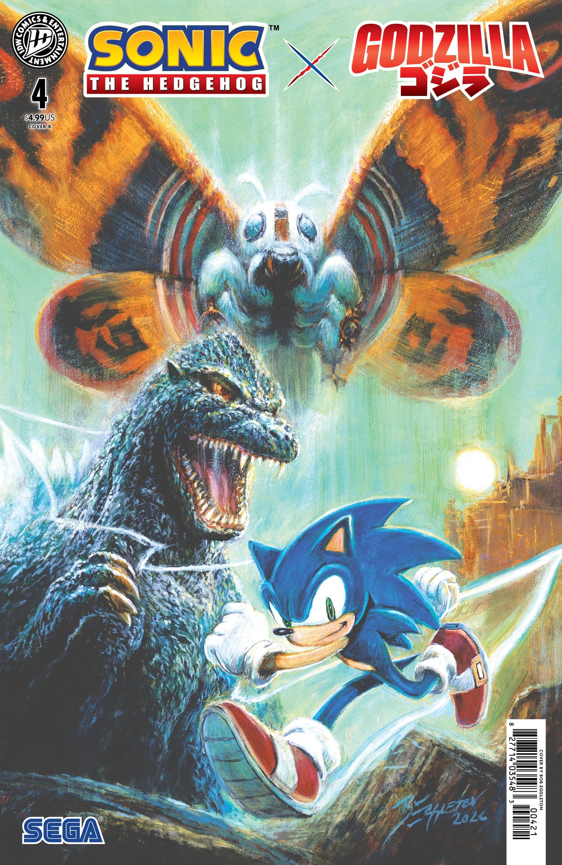 Sonic the Hedgehog x Godzilla #4 Variant B (Eggleton) (Release Date: 11/11/2026)