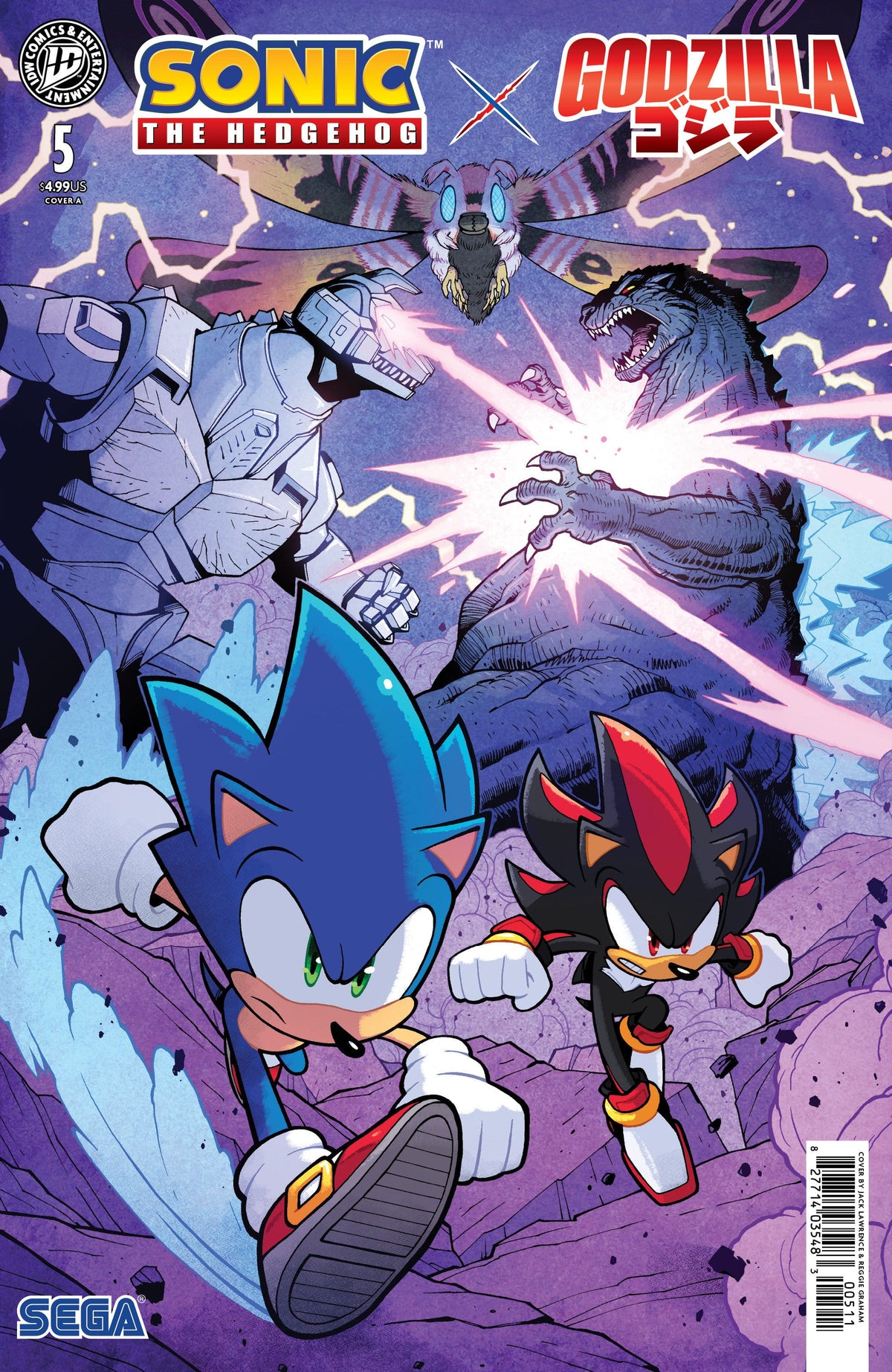 IDW Publishing Comic Books Sonic the Hedgehog x Godzilla #5 Cover A (Lawrence) (Release Date: 12/16/2026) 82771403548300511 PRH-82771403548300511