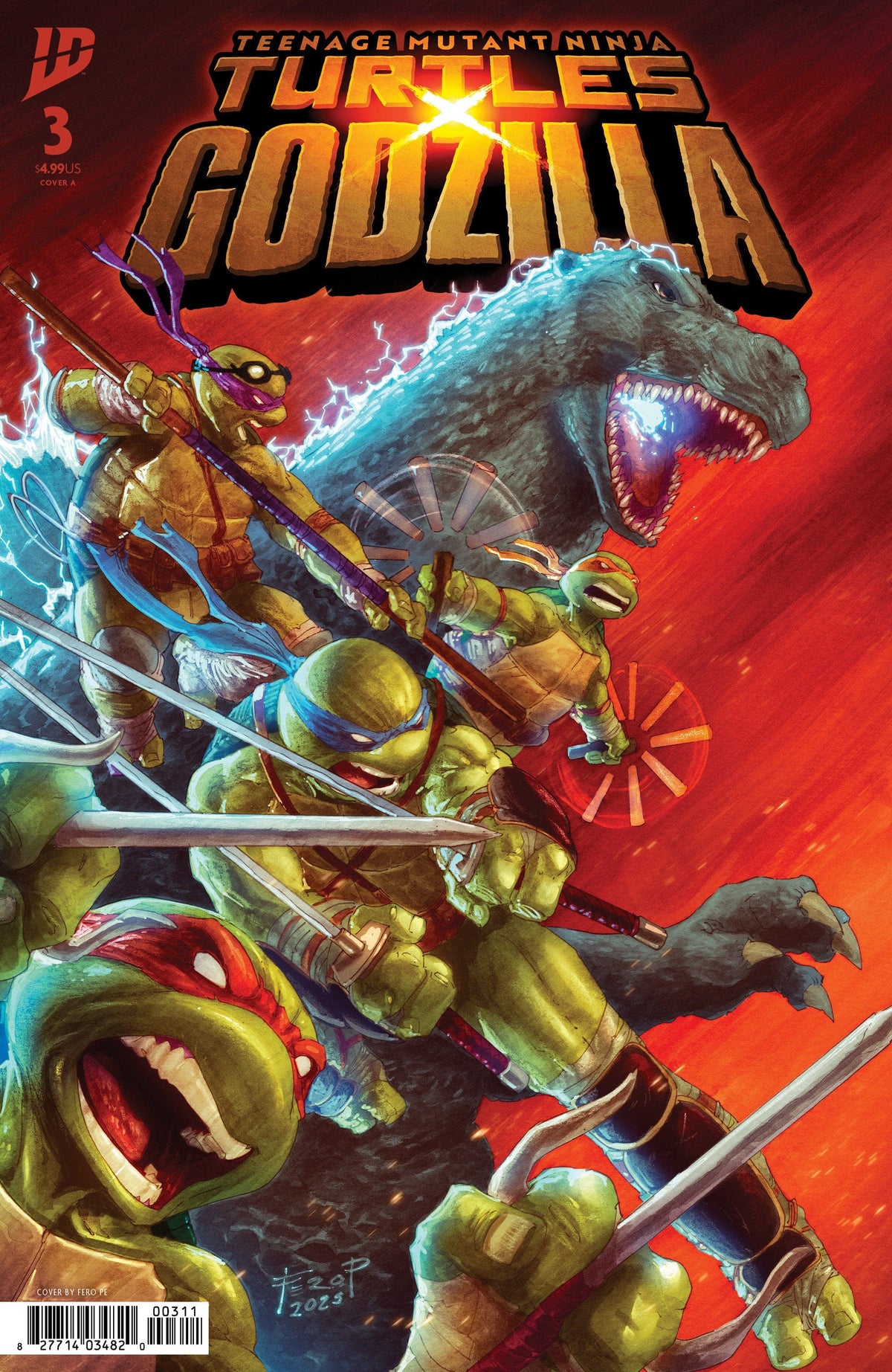 IDW Publishing Comic Books Teenage Mutant Ninja Turtles x Godzilla #3 Cover A (Pe) 82771403482000311 PRH-82771403482000311