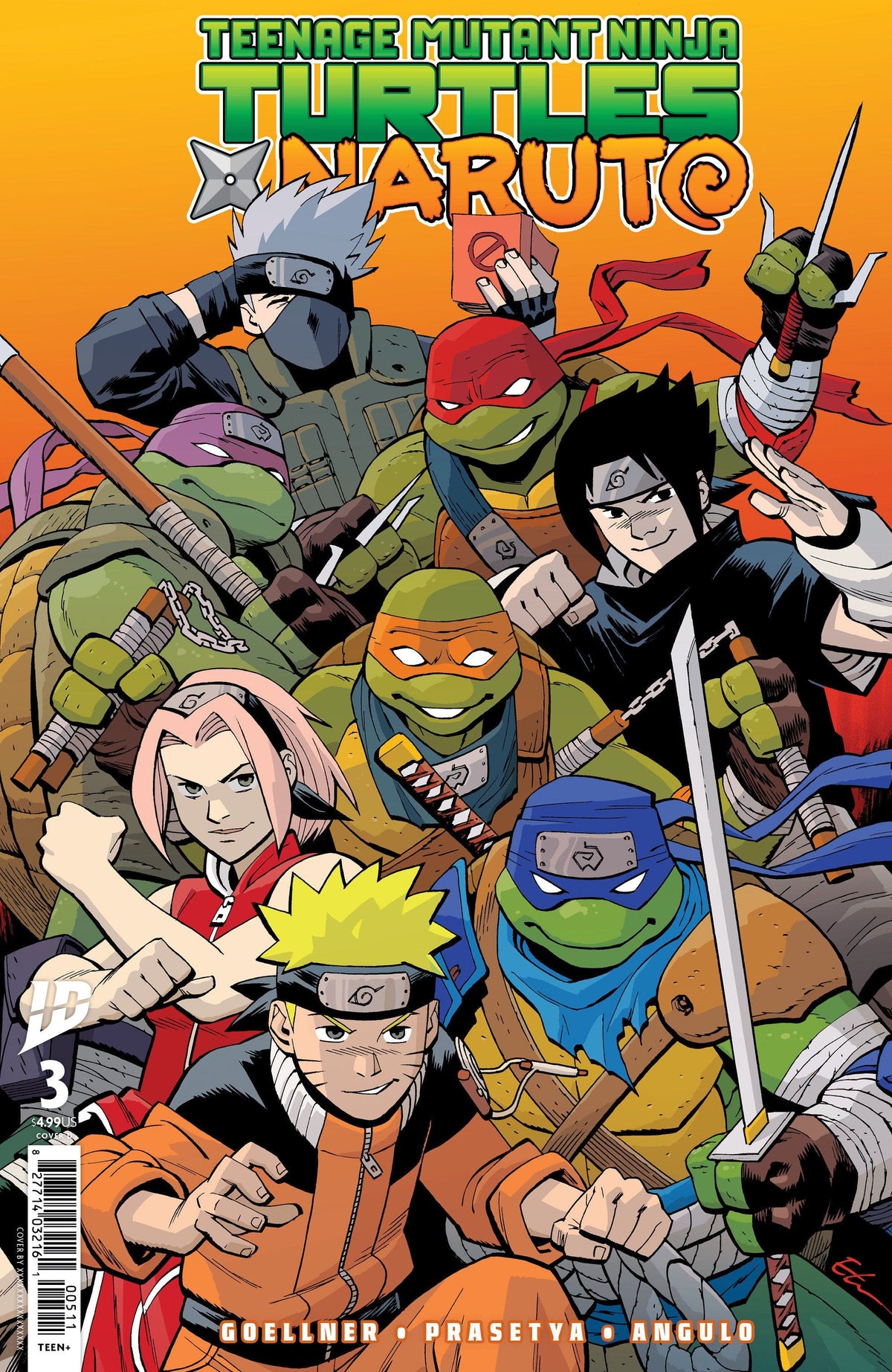 IDW Publishing Comic Books Teenage Mutant Ninja Turtles x Naruto #3 Variant D (Young) 82771403358800341 PRH-82771403358800341