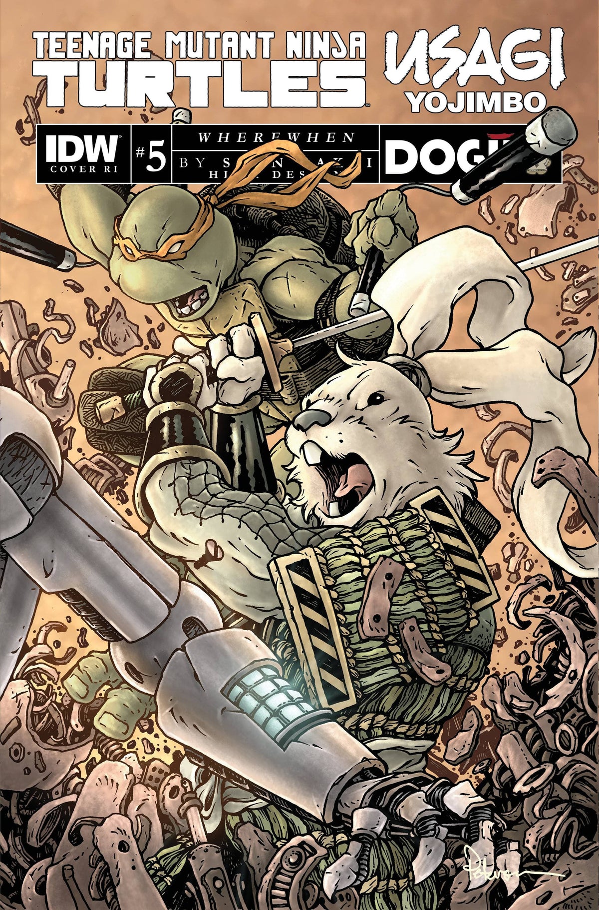 IDW Publishing Comic Books TMNT USAGI YOJIMBO WHEREWHEN #5 CVR E 1:50 INCV PETERSEN 82771403144700551