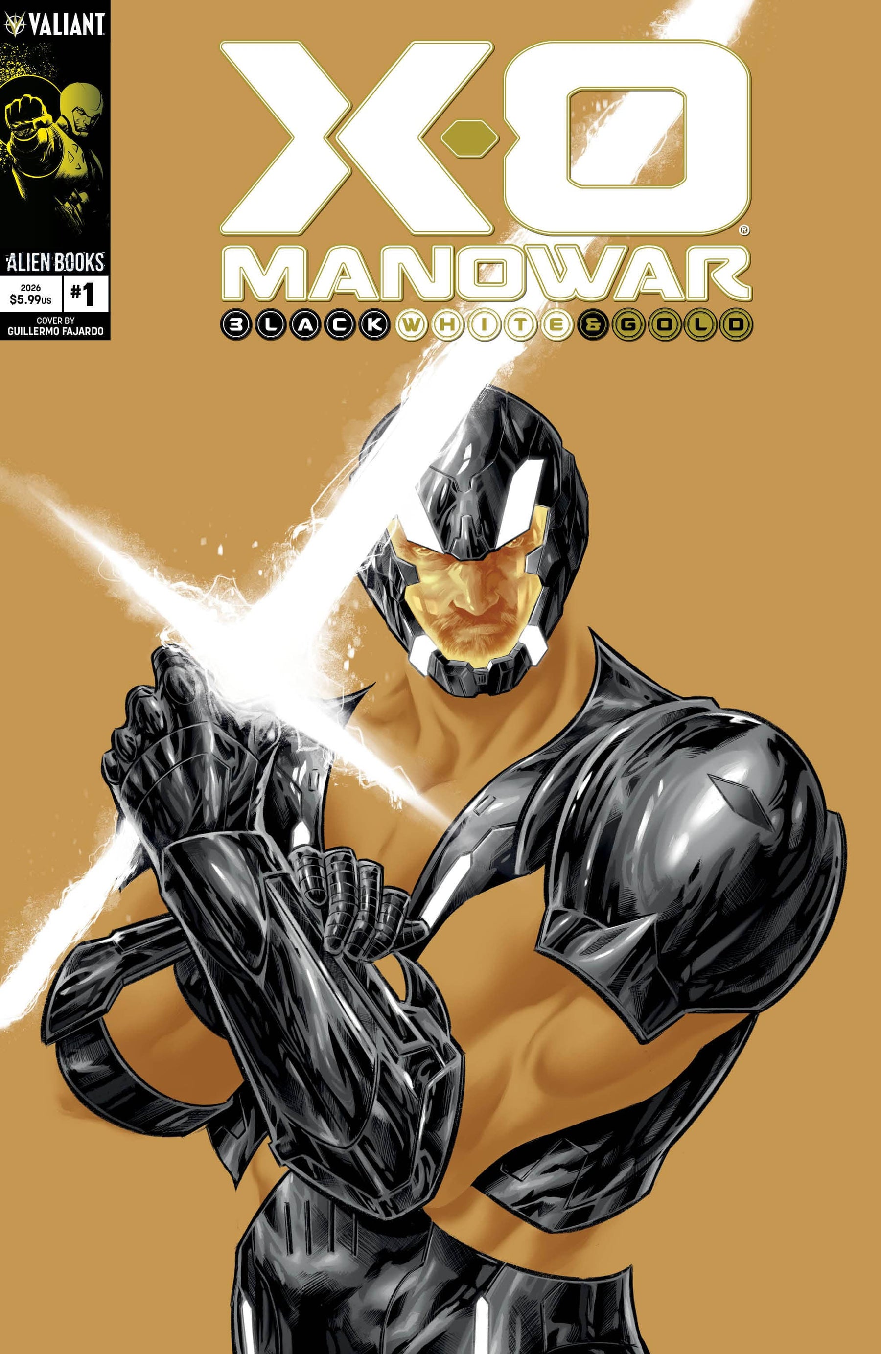 X-O Manowar Black, White & Gold #1 Cover A (Fajardo) (Release Date: 10/21/2026)