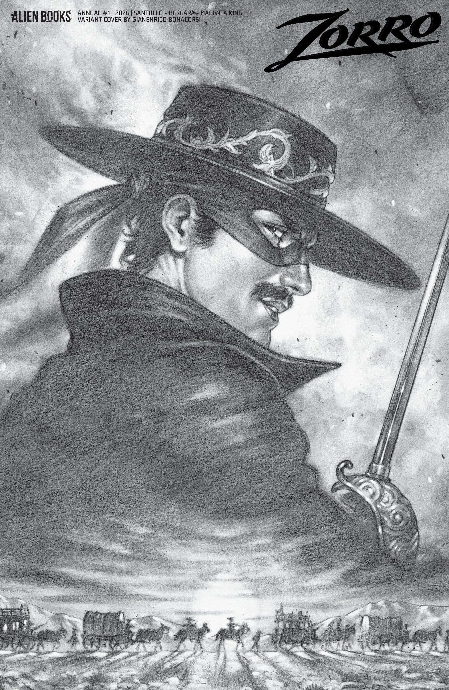 Zorro Annual #1 Variant D (Bonacorsi B&W) (Release Date: 12/16/2026)