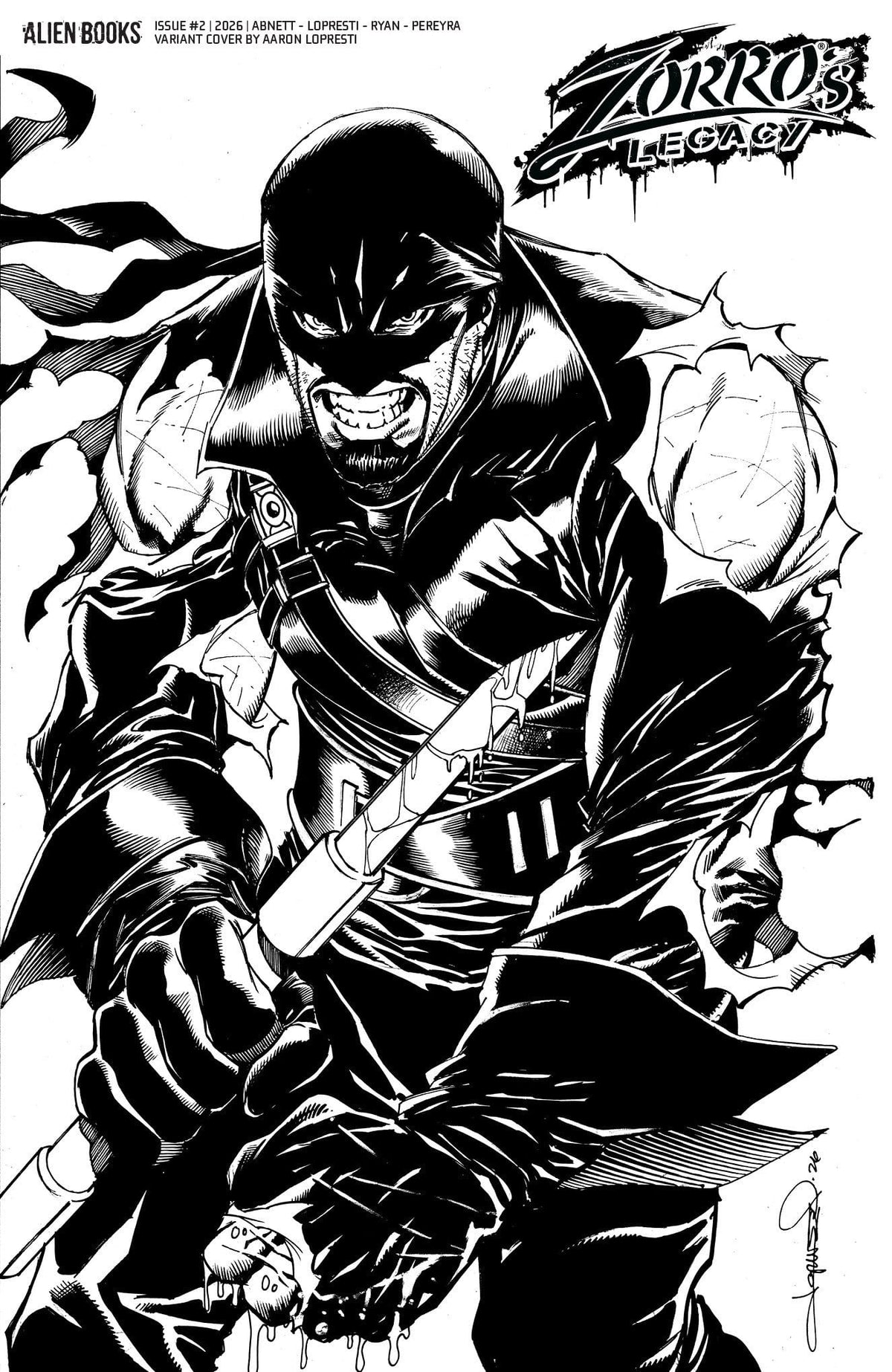 IDW Publishing Comic Books Zorro's Legacy #2 Variant D (Lopresti B&W) (Release Date: 08/19/2026) 73238818484200241 PRH-73238818484200241