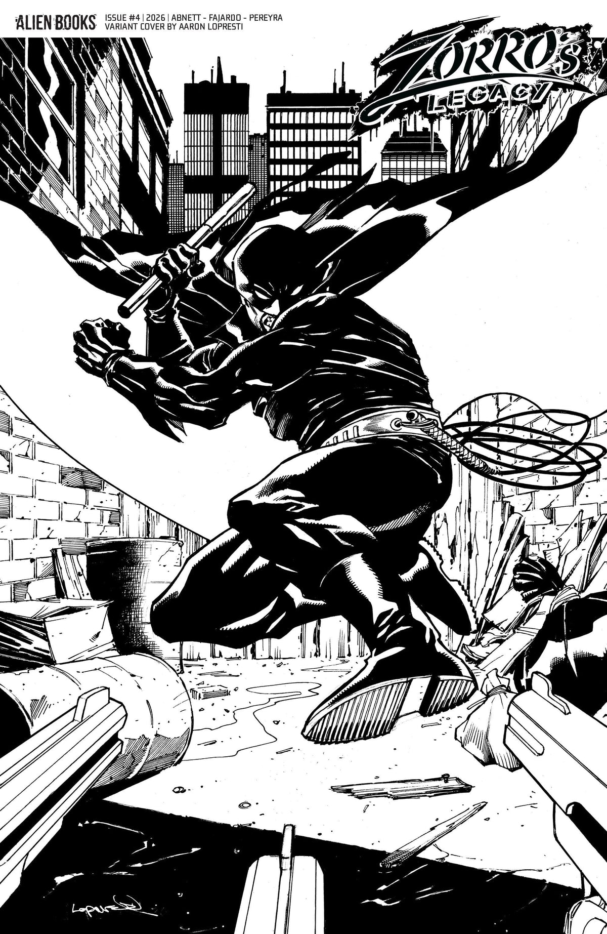 IDW Publishing Comic Books Zorro's Legacy #4 Variant D (Lopresti B&W) (Release Date: 11/18/2026) 73238818484200441 PRH-73238818484200441