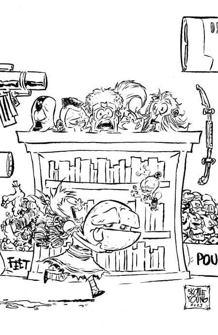 Image Comics Comic Books I HATE FAIRYLAND #46 CVR E SKOTTIE YOUNG YOUNGBLOOD TEAM UP B&W VIRGIN VAR (MR) 70985301979404651 1025IM8004