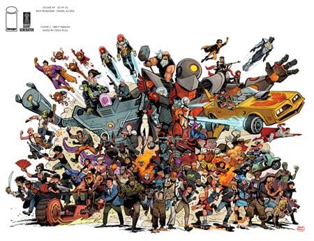 ESCAPE #7 CVR C INC 1:15 BRETT PARSON GIANT GENERATOR GROUP SHOT WRAPAROUND VAR