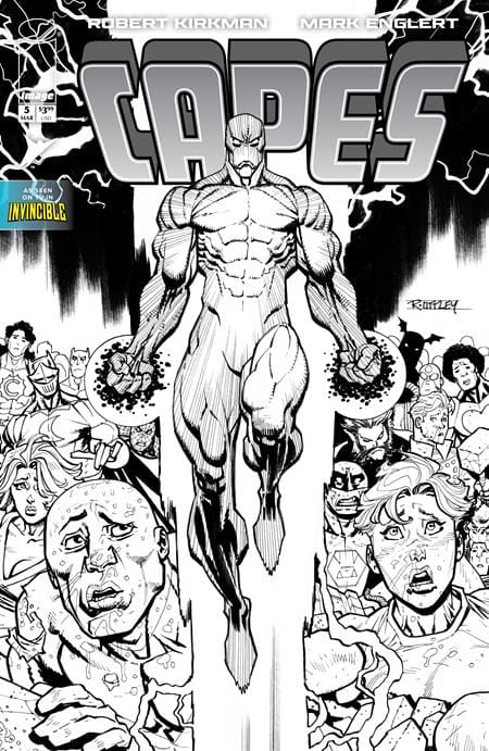Image Comics Comic Books > Incentives INVINCIBLE UNIVERSE CAPES #5 CVR E INC 1:50 RYAN OTTLEY B&W VAR 70985304498700551 0126IM0339