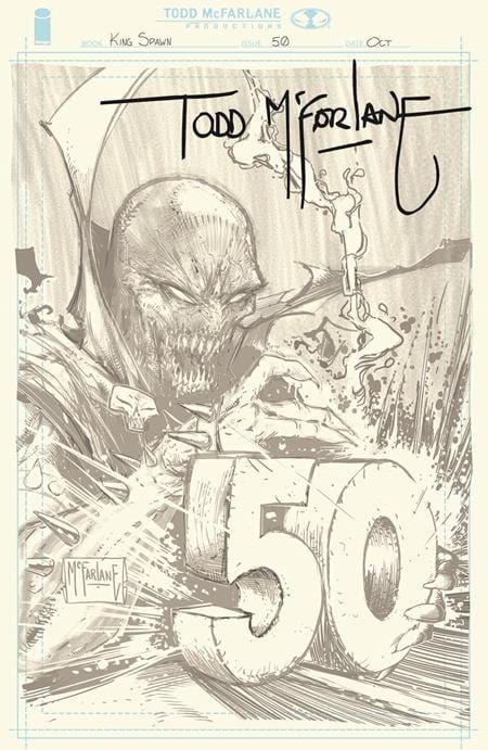 Image Comics Comic Books > Incentives KING SPAWN #50 CVR G INC 1:1000 TODD MCFARLANE SKETCH VAR 70985303170305071 0825IM0262
